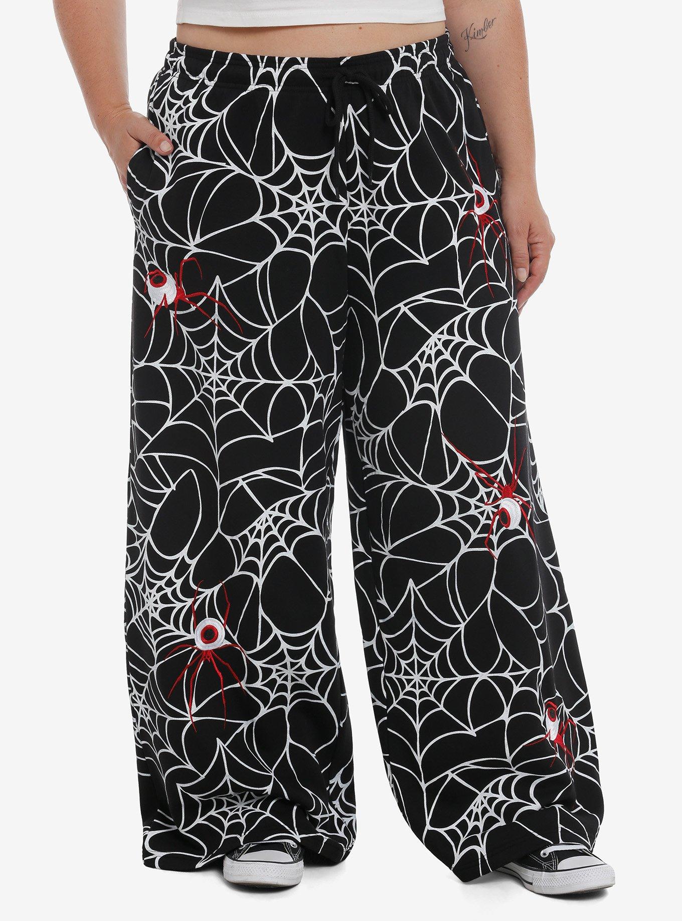 Spiderweb Monster Eye Sherpa Girls Lounge Pants Plus