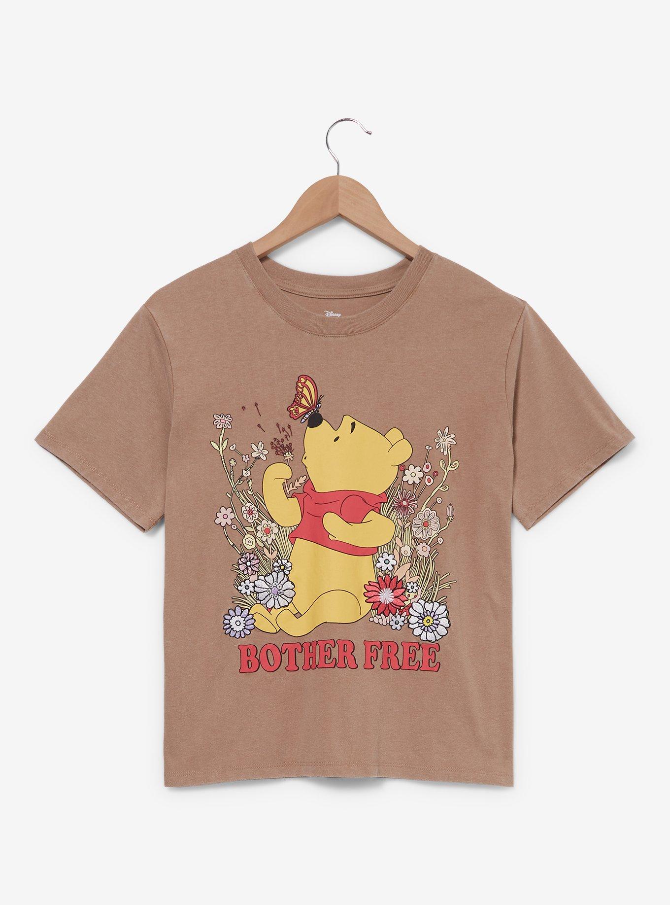 Disney Winnie the Pooh Floral Booh Bear Women's Slightly Cropped Skimmer T-Shirt - BoxLunch Exclusive, MULTI, hi-res