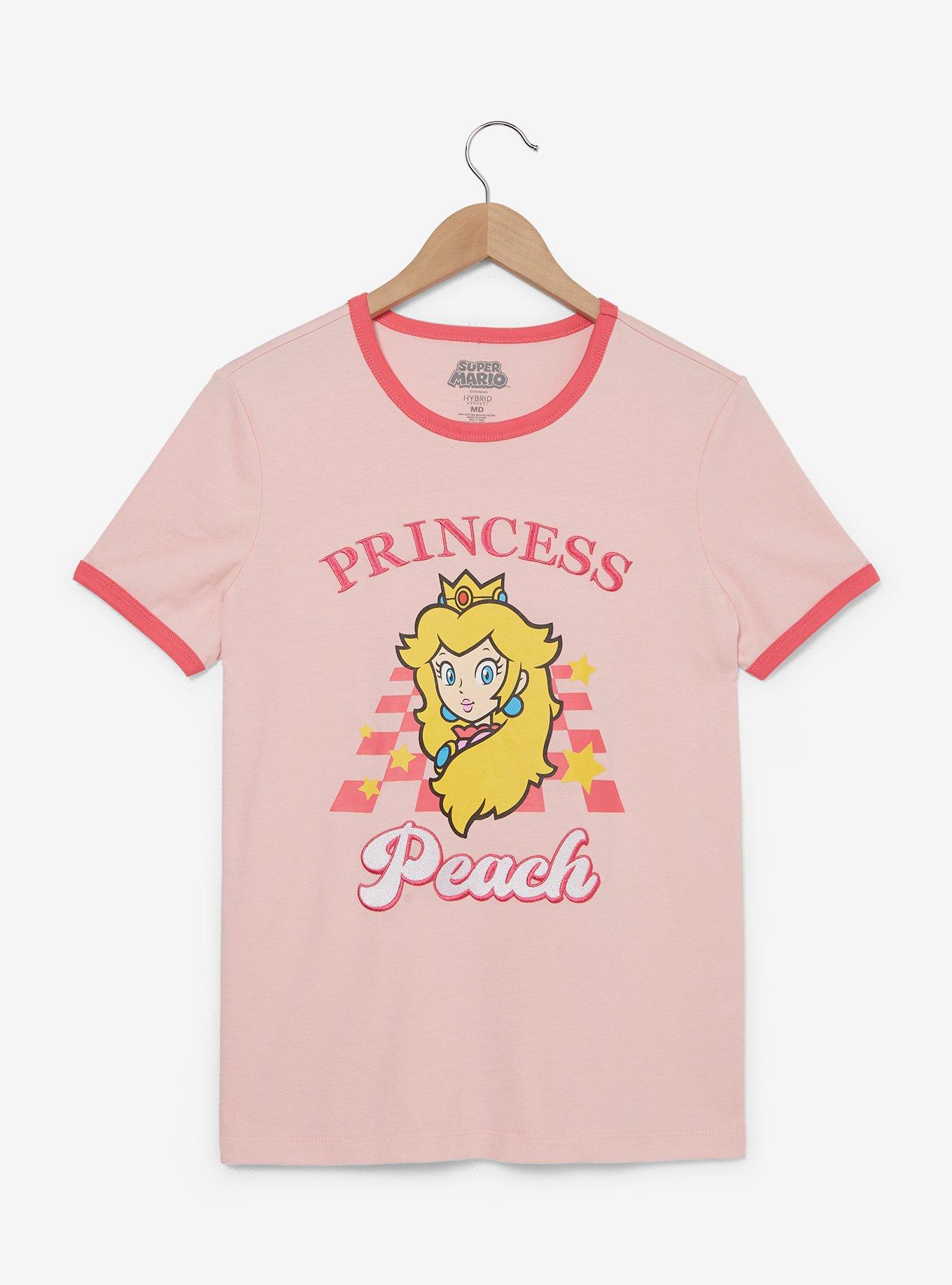 Nintendo Super Mario Bros. Princess Peach Women's Ringer T-Shirt - BoxLunch Exclusive, , hi-res