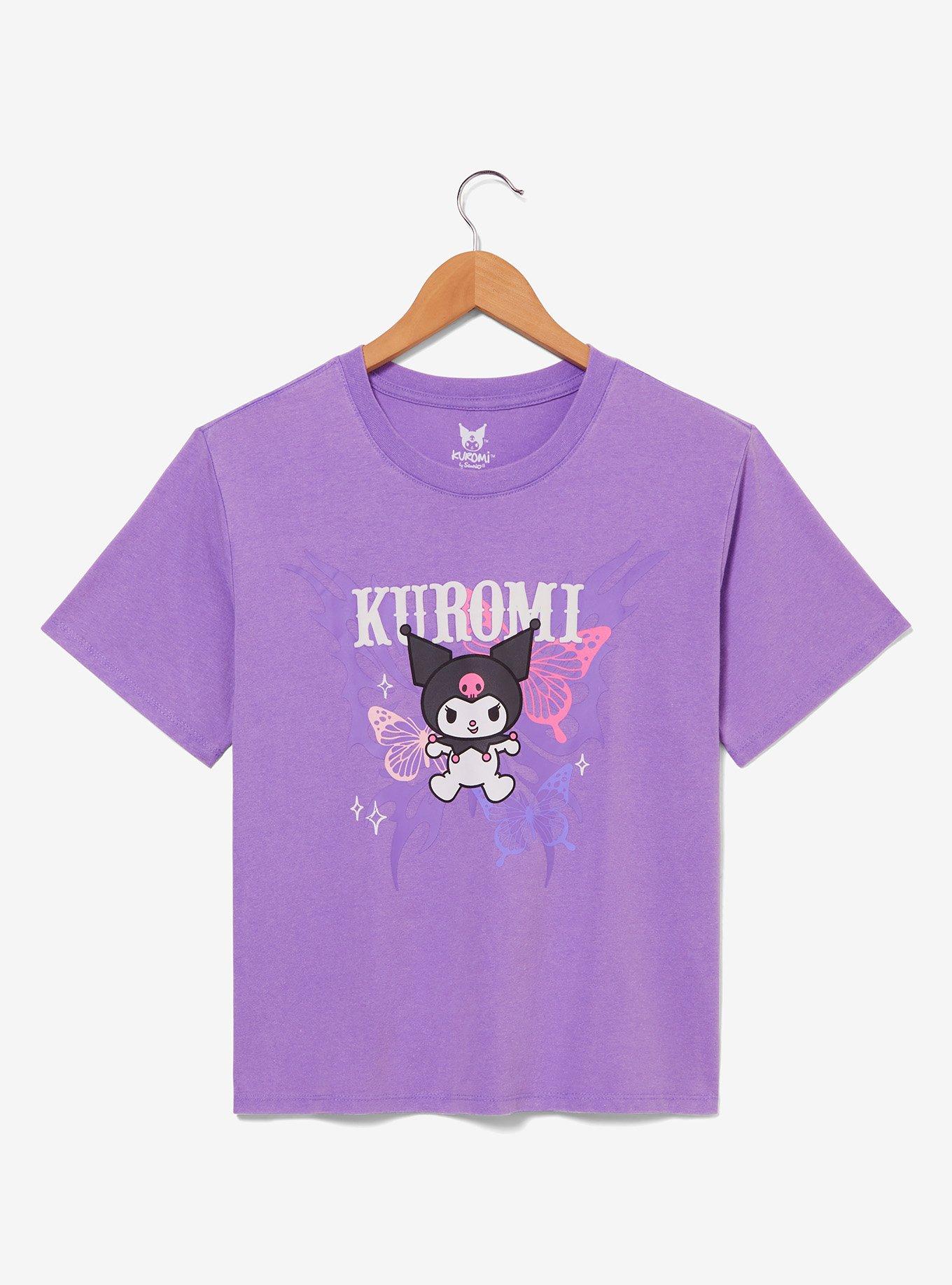 Sanrio Kuromi Butterfly Slightly Cropped T-Shirt - BoxLunch Exclusive, , hi-res