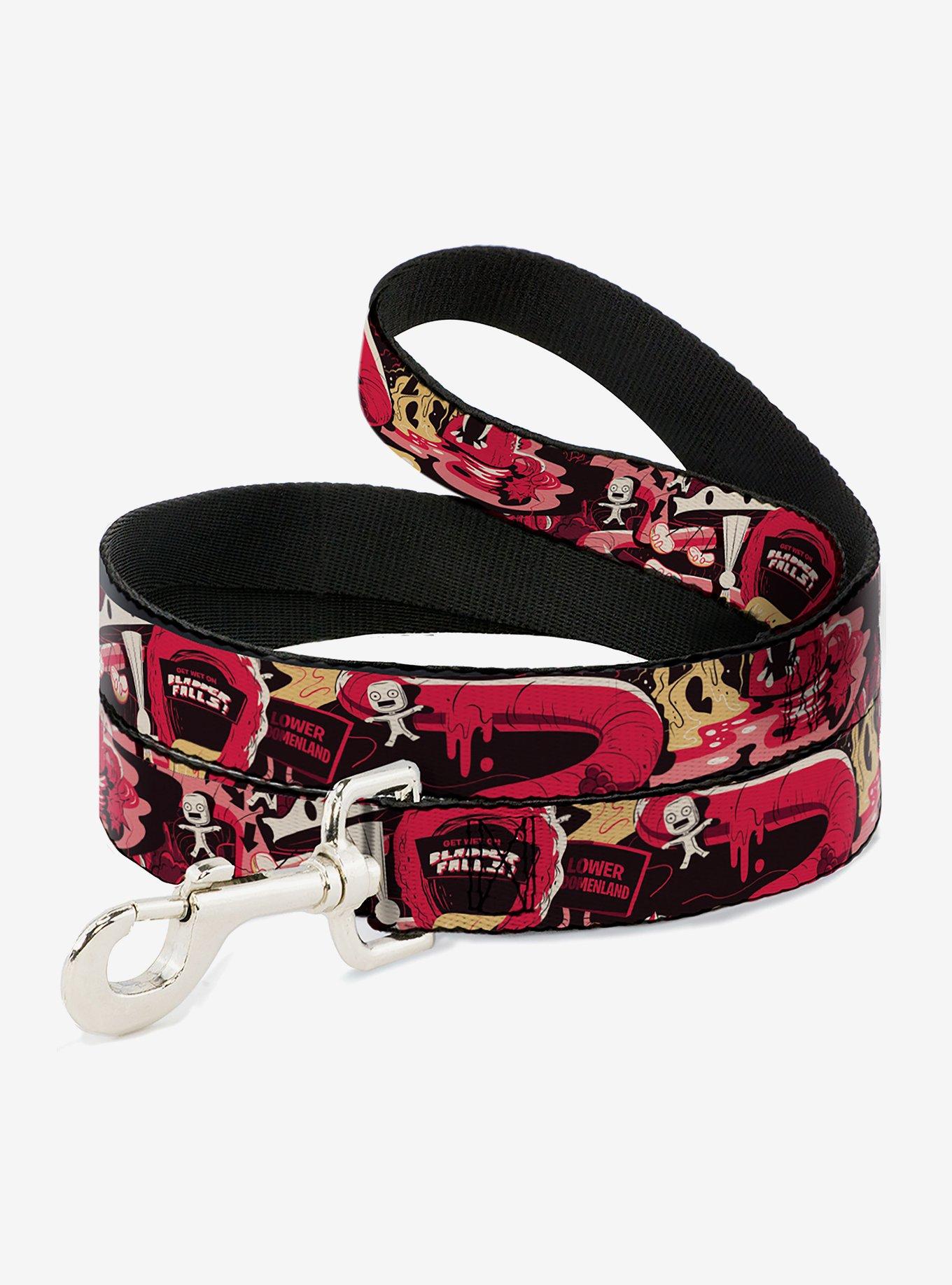 Rick and Morty Anatomy Park Collage Dog Leash, RED, hi-res