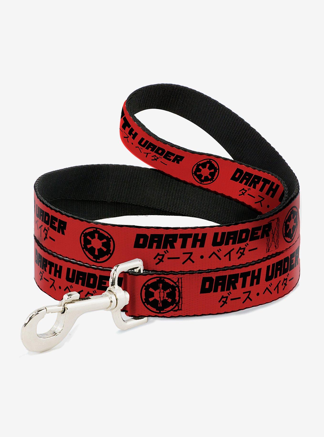 Star Wars Darth Vader Text and Galactic Empire Logo Dog Leash, RED, hi-res