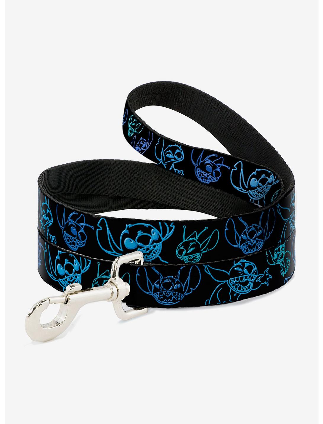 Disney Lilo & Stitch Electric Stitch Poses Neon Dog Leash, BLUE, hi-res