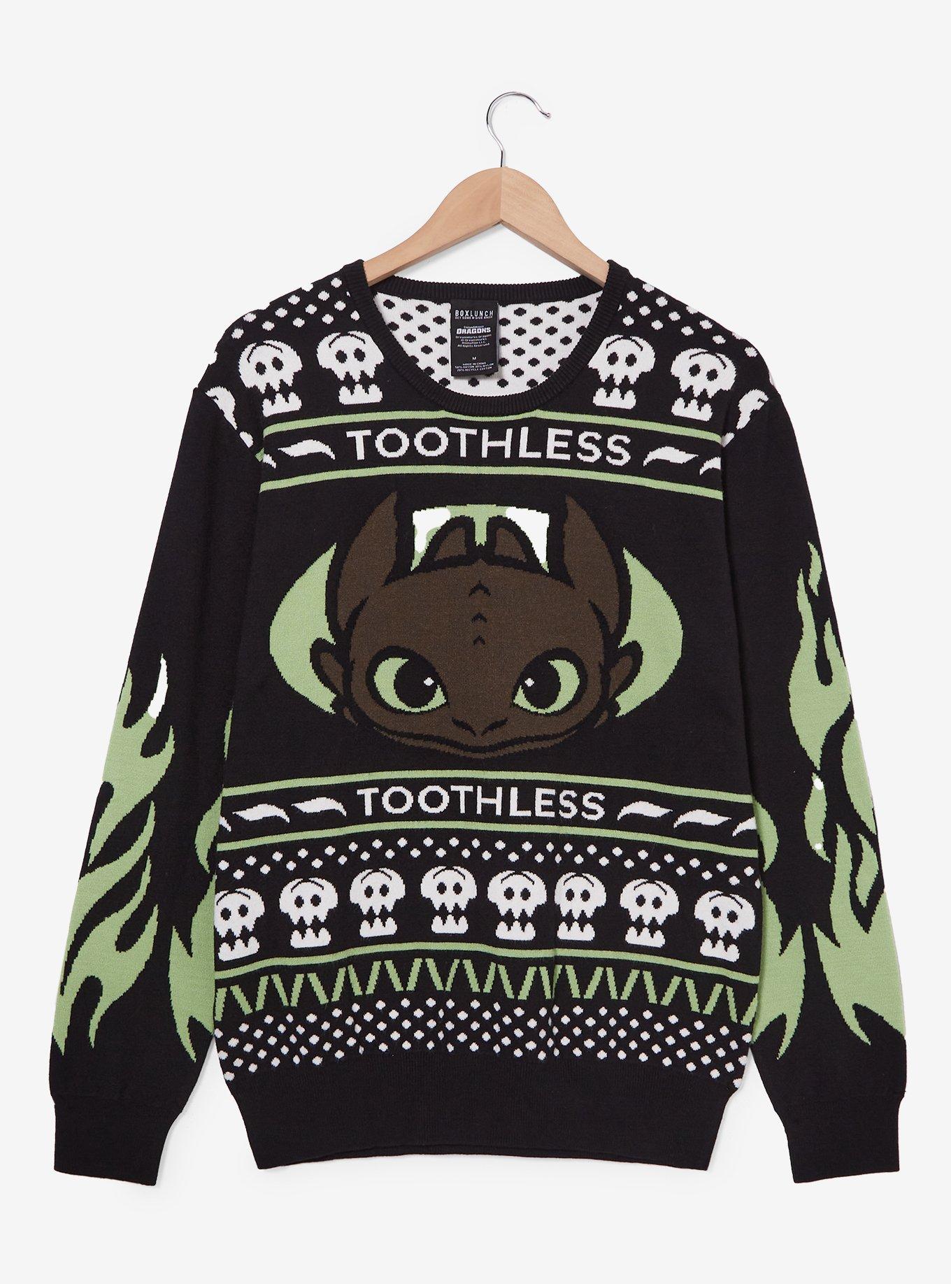 DreamWorks How to Train Your Dragon Toothless Holiday Sweater — BoxLunch Exclusive, RED  BLACK, hi-res