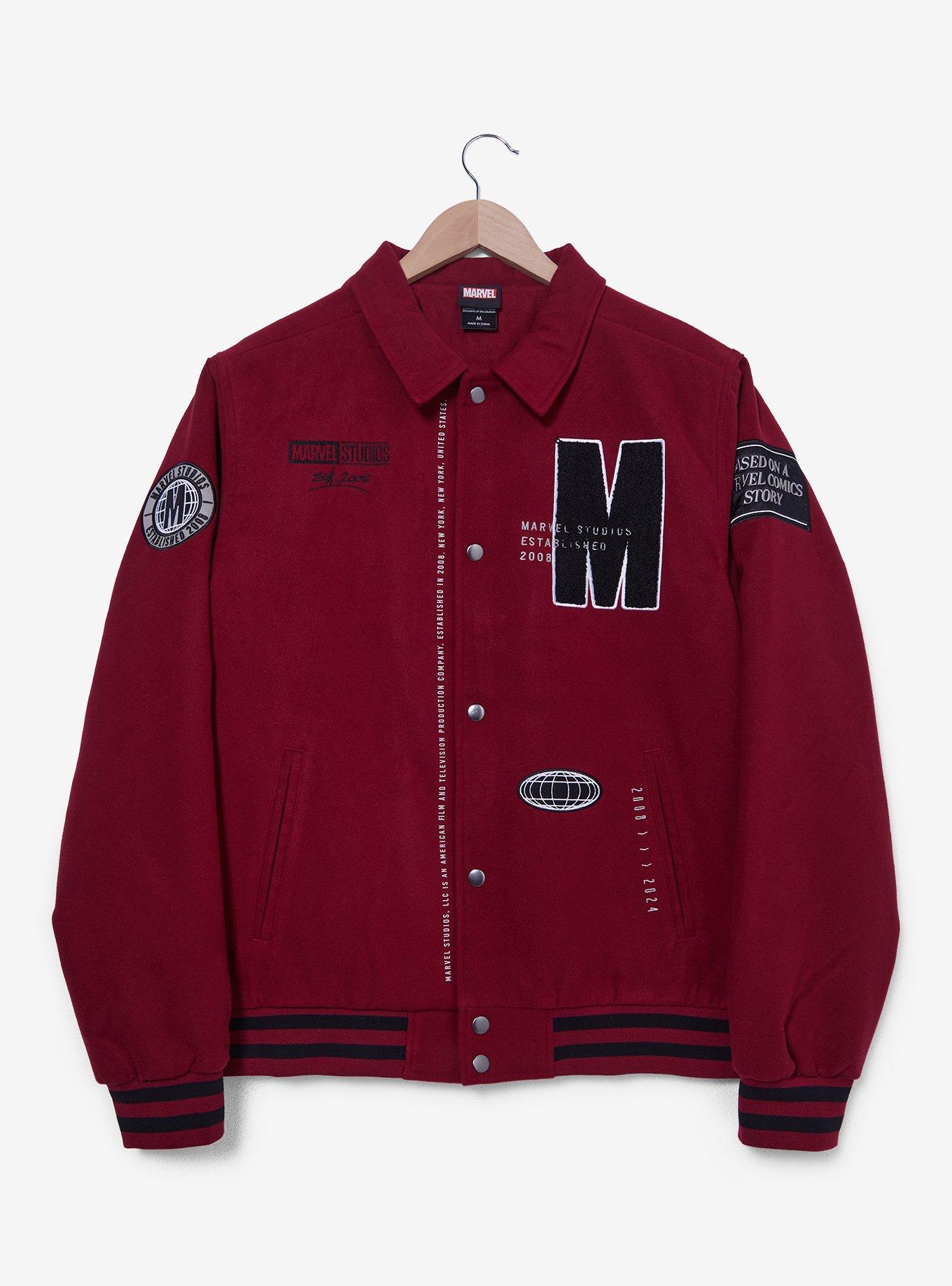 Marvel Studios Collared Bomber Jacket — BoxLunch Exclusive, OX BLOOD, hi-res