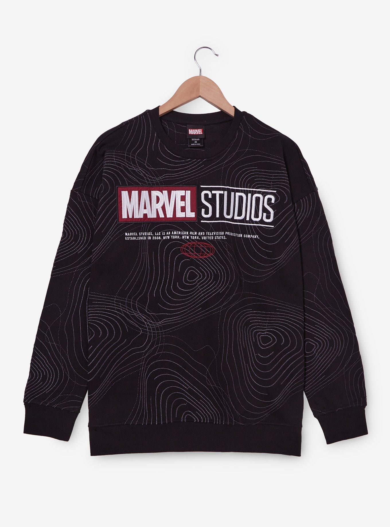 Marvel Studios Logo Topographic Pattern Crewneck — BoxLunch Exclusive, , hi-res