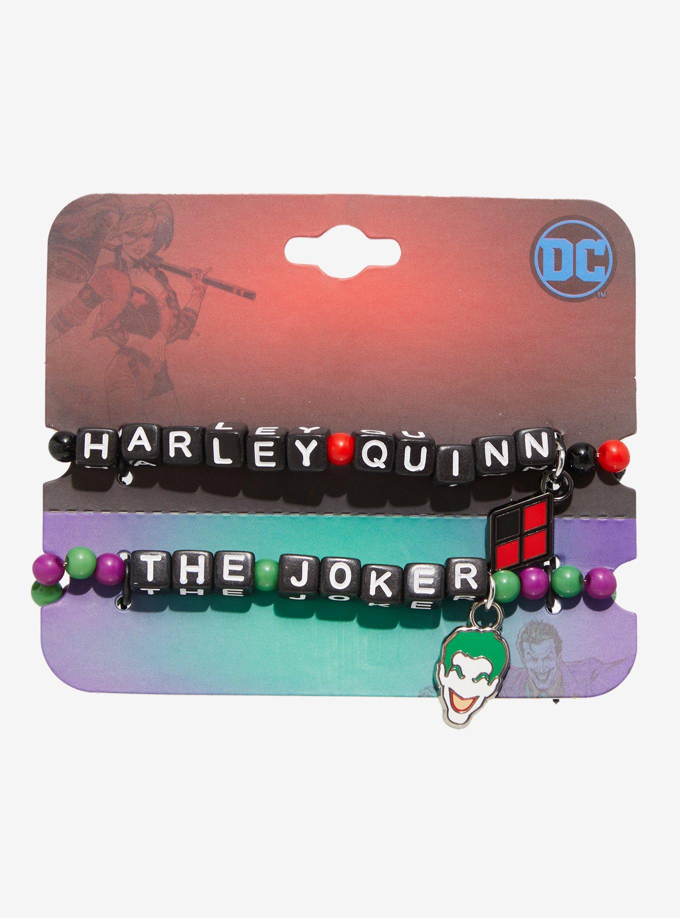 DC Comics Batman The Joker & Harley Quinn Best Friend Bead Bracelet Set, , hi-res