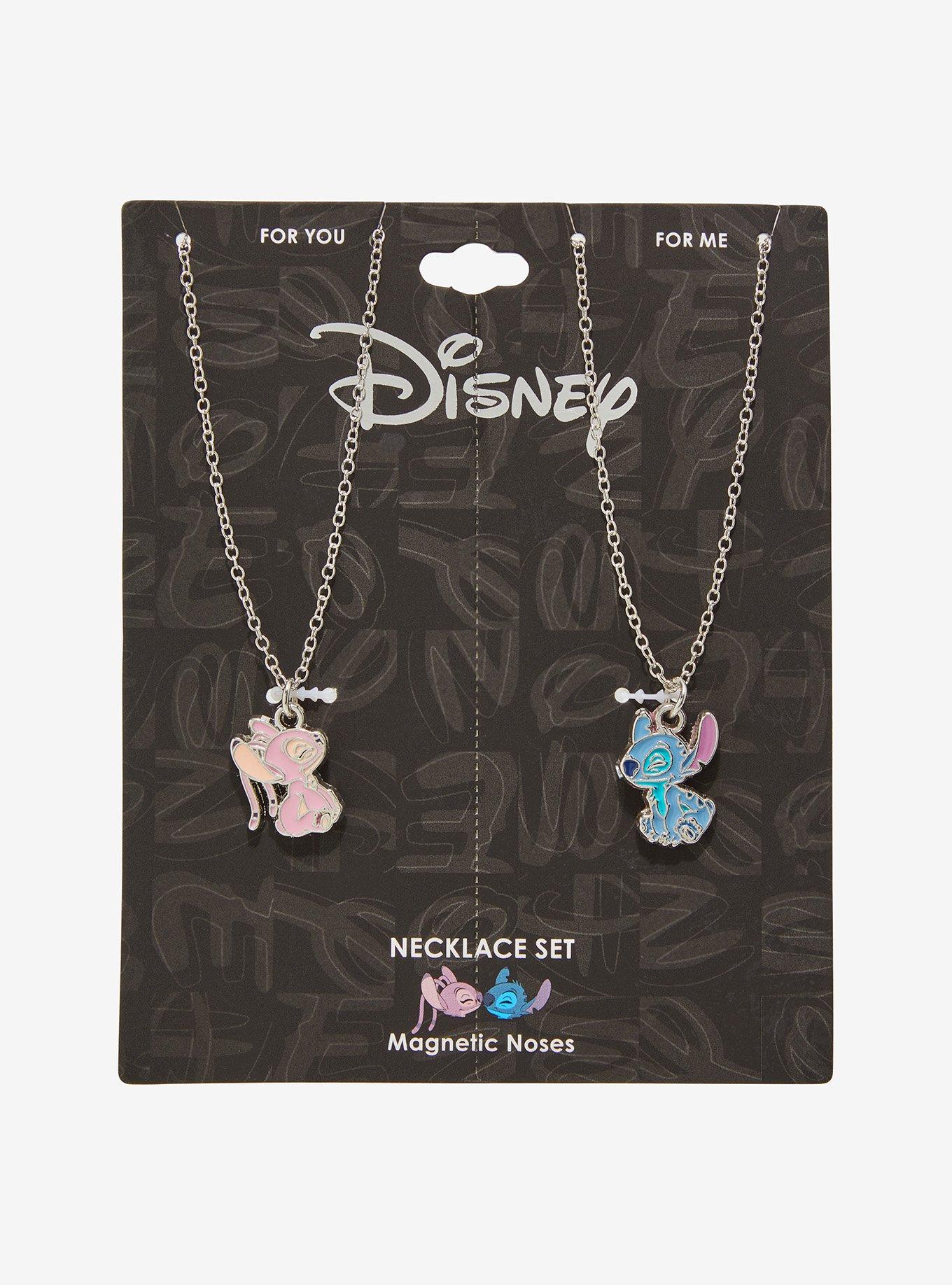 Disney Stitch & Angel Magnetic Nose Best Friend Necklace Set