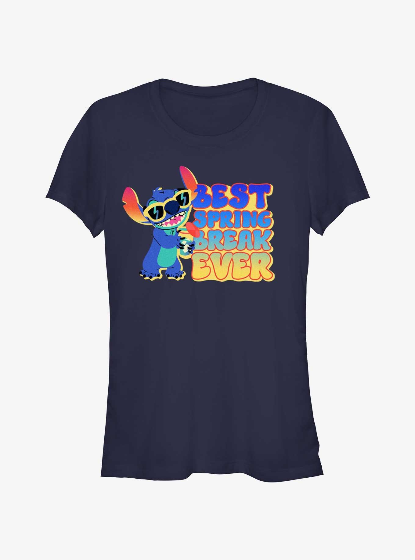 Disney Lilo & Stitch Best Spring Break Ever Girls T-Shirt, NAVY, hi-res
