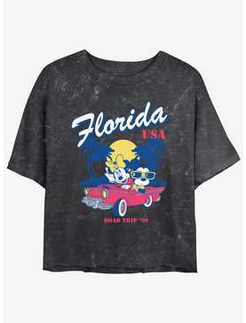 Disney Mickey Mouse & Minnie Mouse Road Trip Girls Mineral Wash Crop T-Shirt, , hi-res