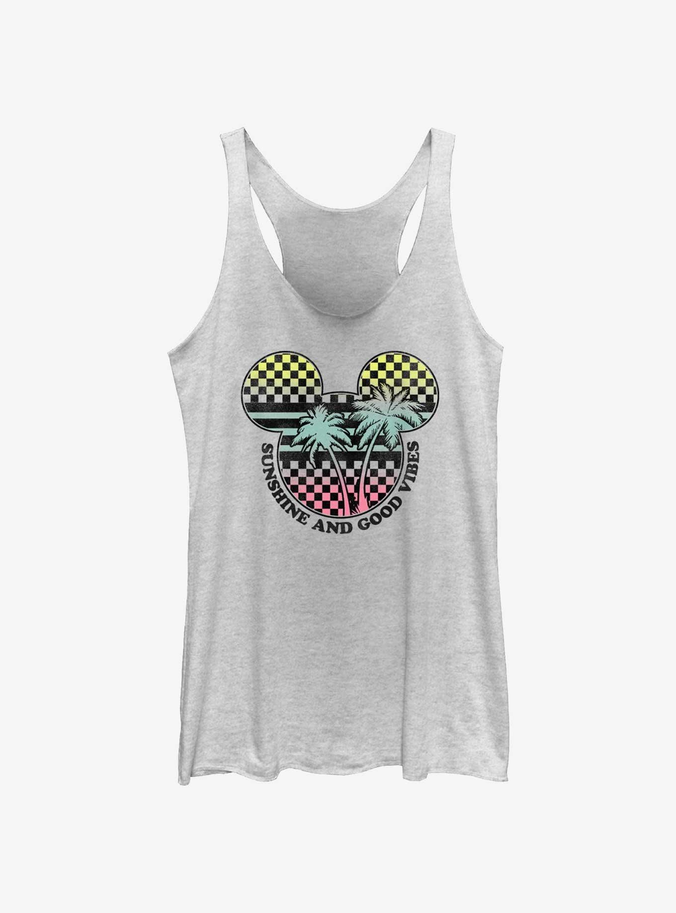 Disney Mickey Mouse Sunshine Good Vibes Girls Tank, WHITE HTR, hi-res