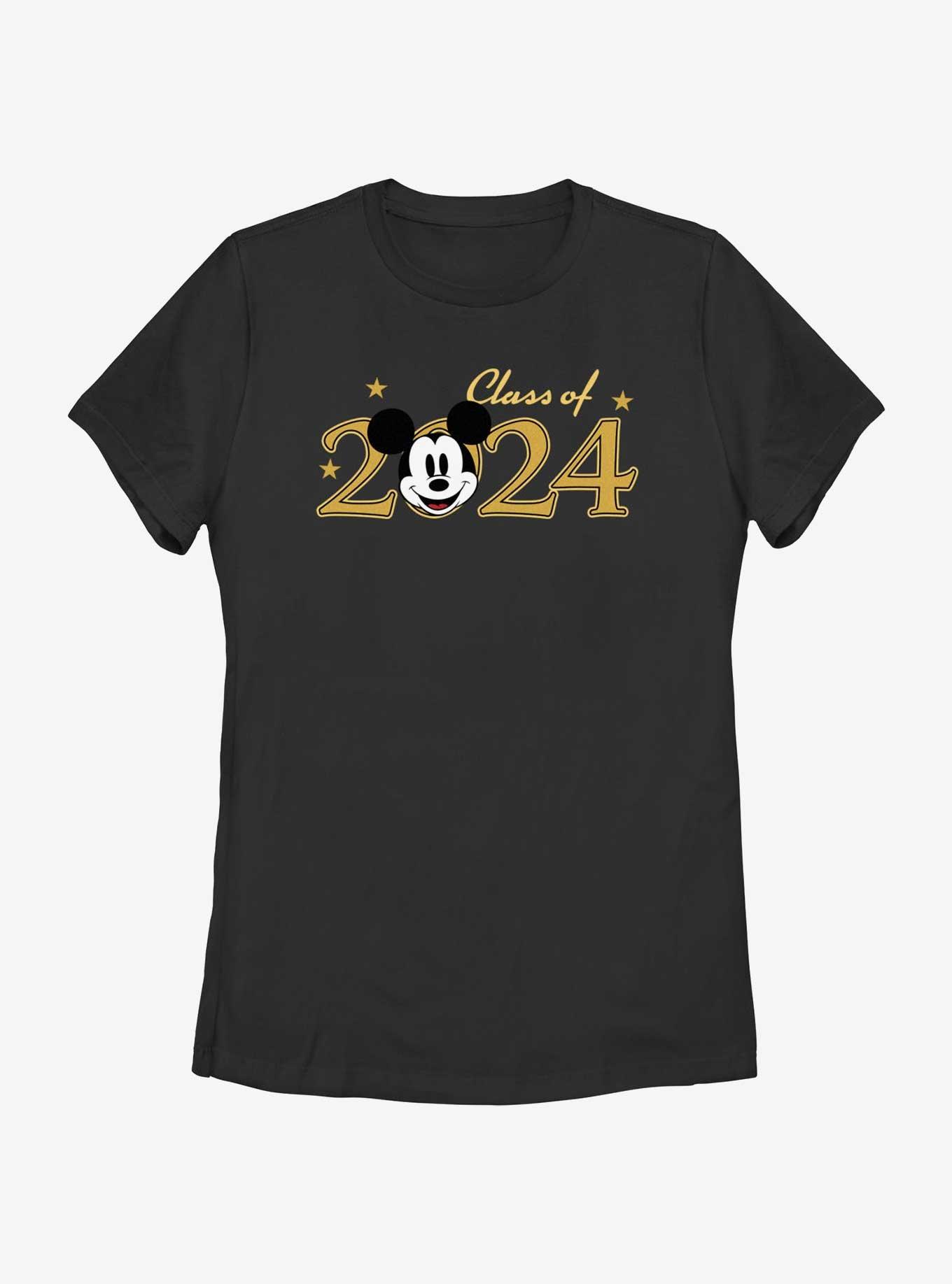 Disney Mickey Mouse Graduating Class Of 2024 Womens T-Shirt, BLACK, hi-res