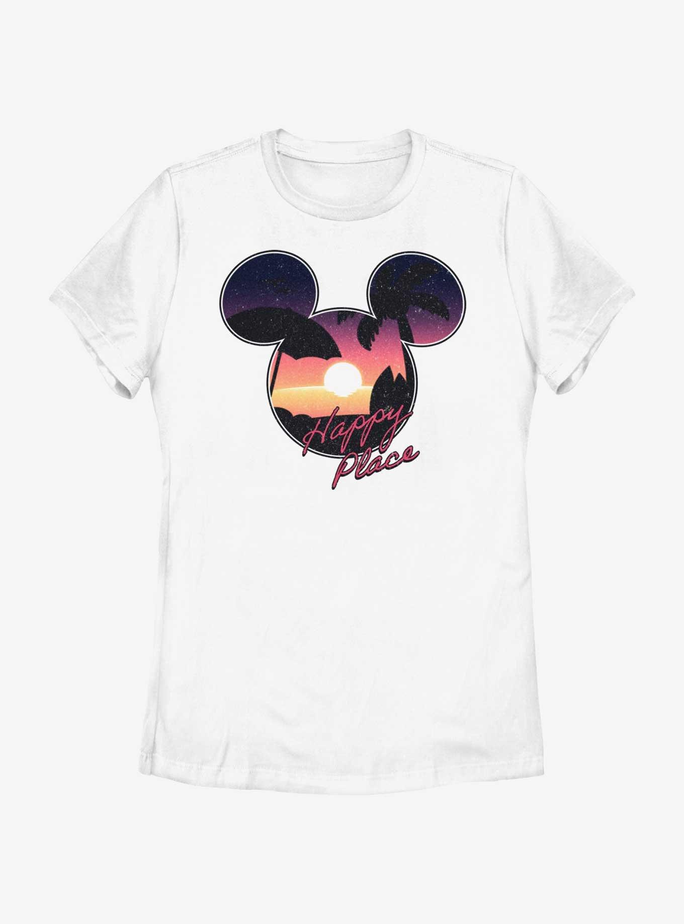 Disney Mickey Mouse Beach Happy Place Womens T-Shirt, WHITE, hi-res