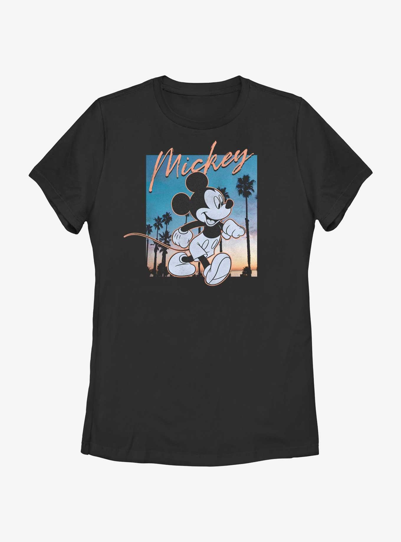 Disney Mickey Mouse Sunset Mickey Womens T-Shirt, BLACK, hi-res