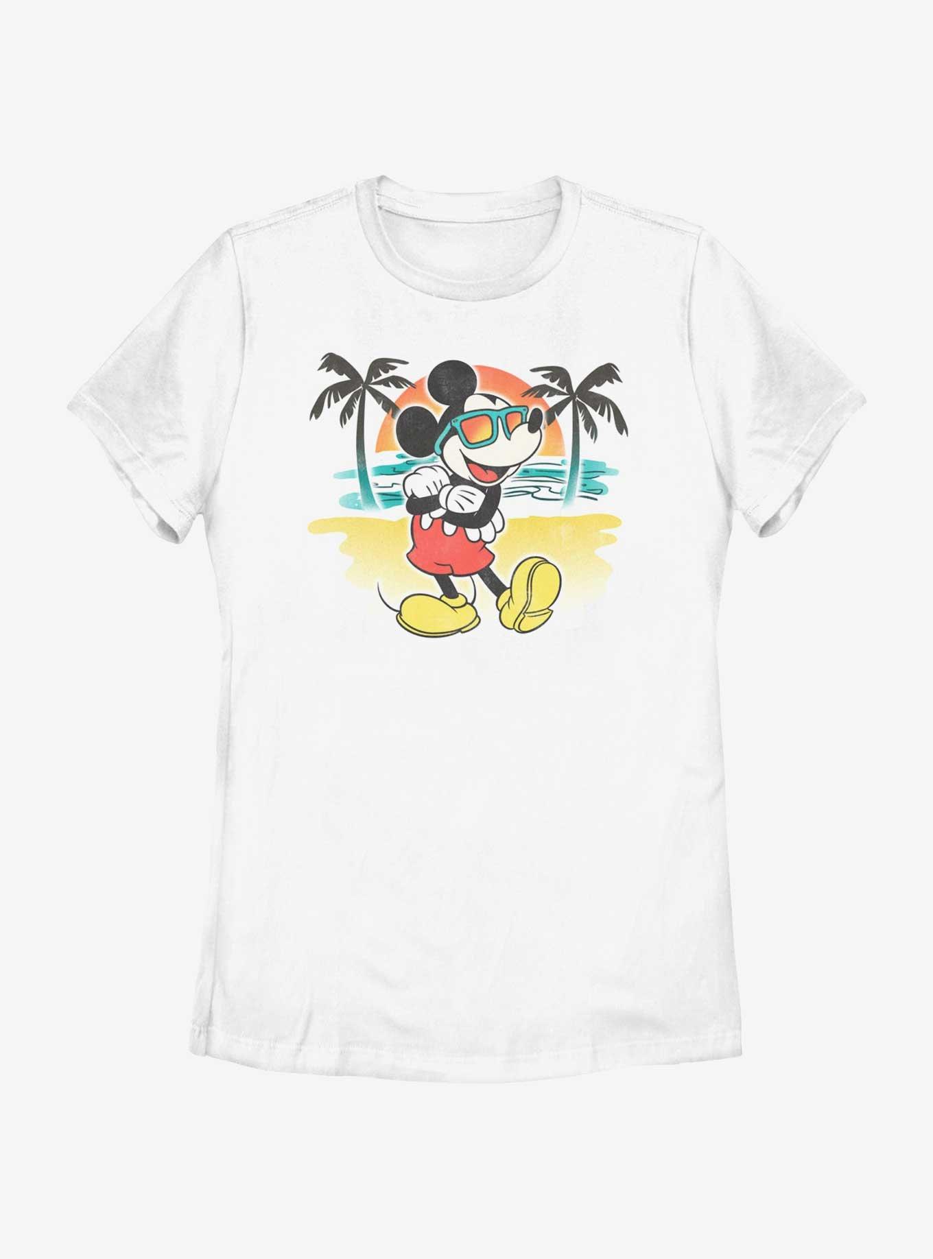 Disney Mickey Mouse Airbrushed Summer Womens T-Shirt, WHITE, hi-res