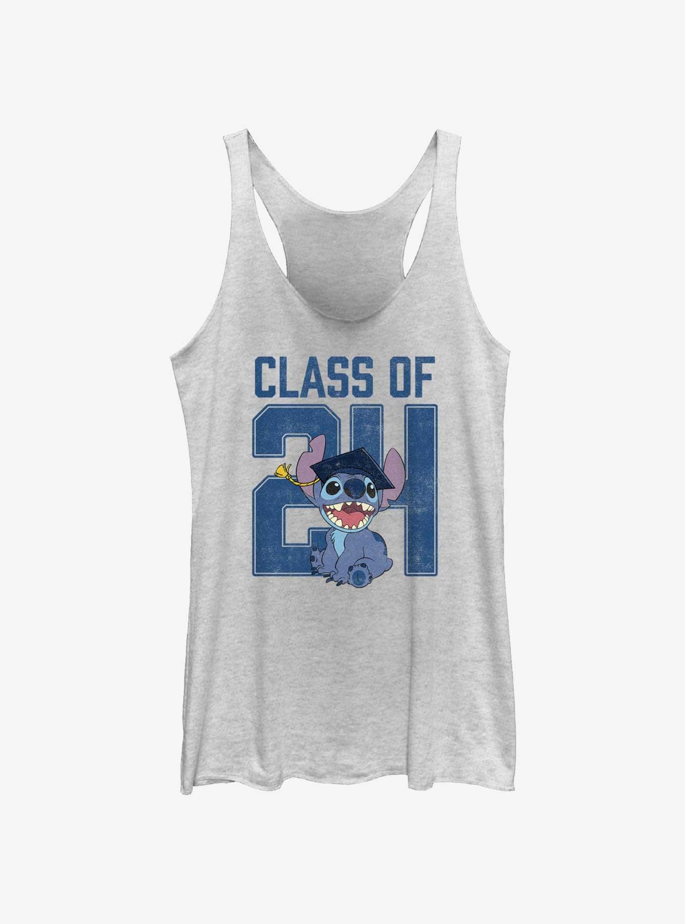 Disney Lilo & Stitch Graduating Class Of 2024 Womens Tank Top, WHITE HTR, hi-res