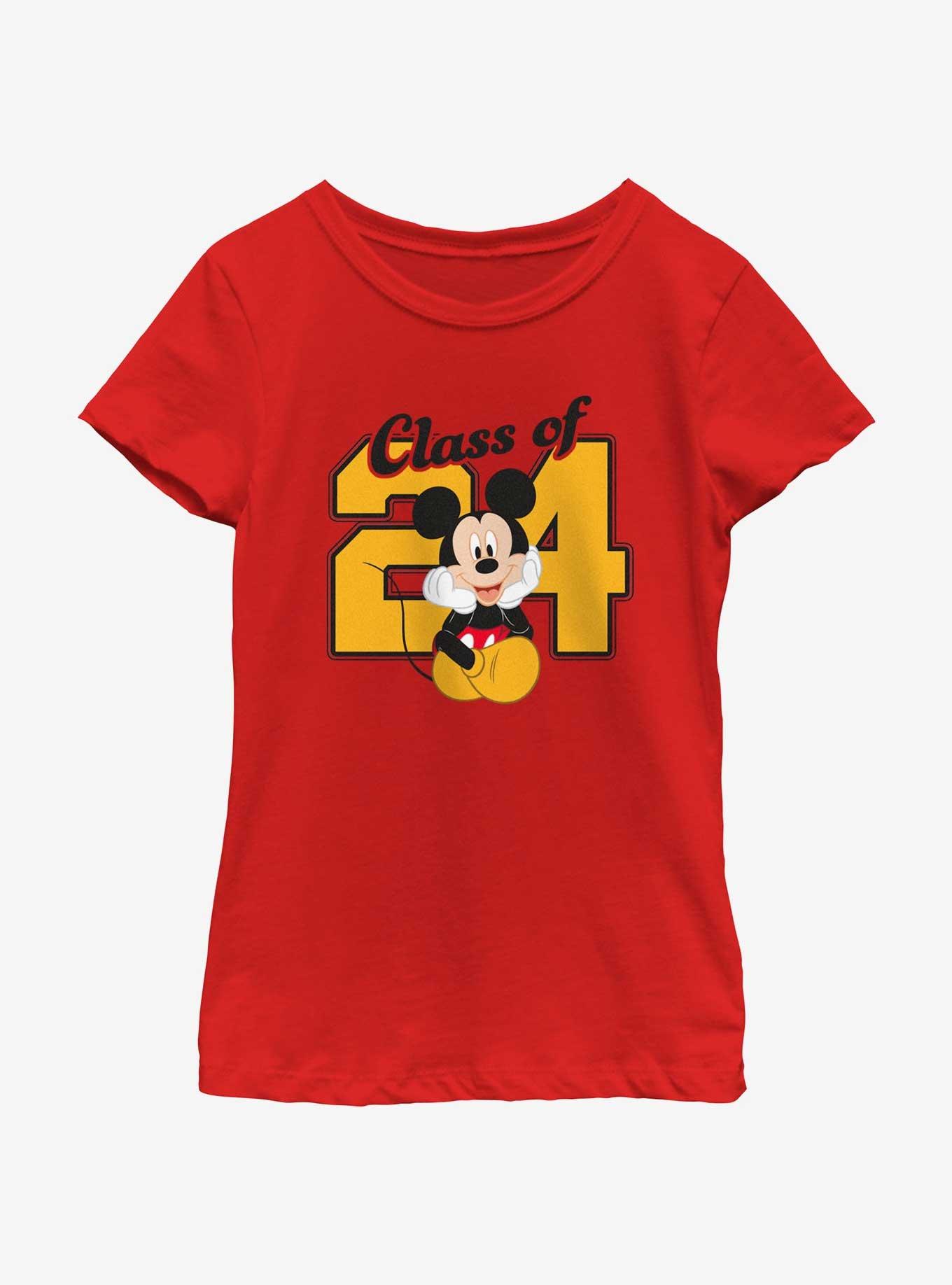 Disney Mickey Mouse Graduating Class of 2024 Youth Girls T-Shirt, RED, hi-res