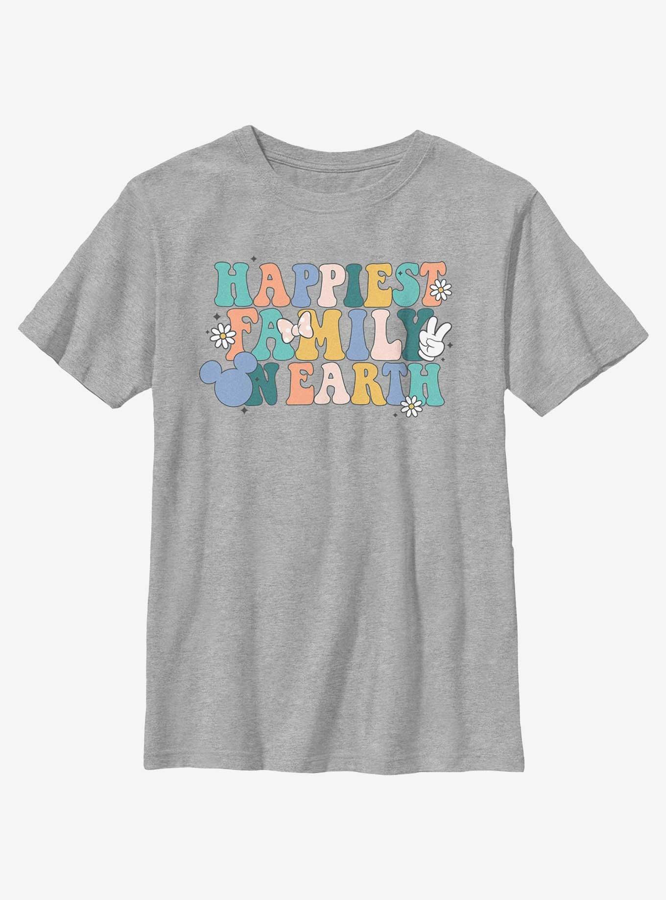 Disney Mickey Mouse Happiest Family On Earth Youth T-Shirt, , hi-res