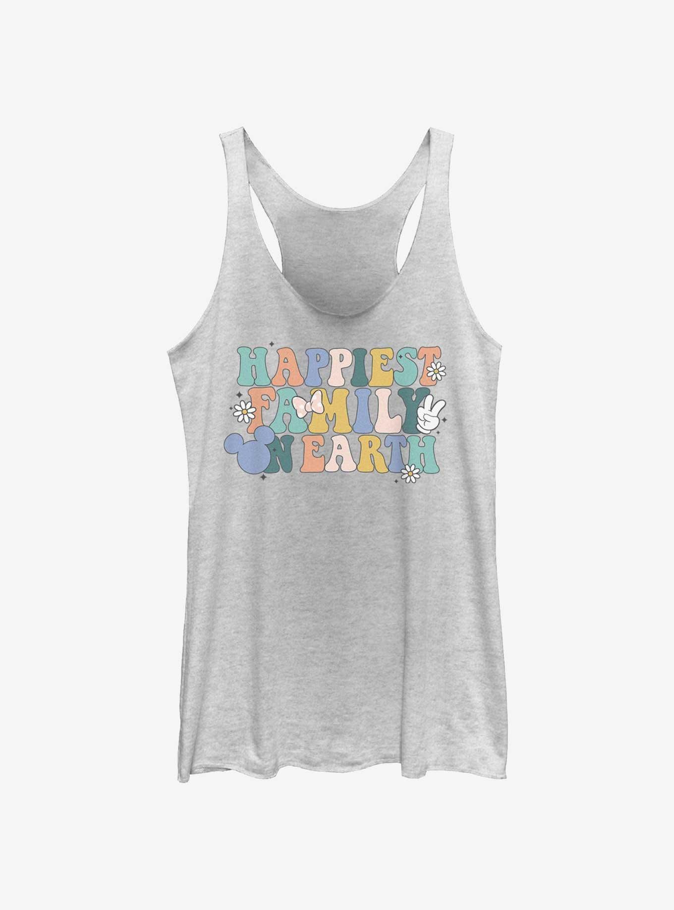 Disney Mickey Mouse Happiest Family On Earth Womens Tank Top, , hi-res