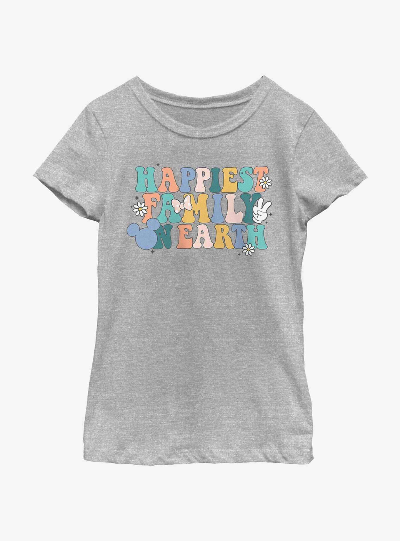 Disney Mickey Mouse Happiest Family On Earth Youth Girls T-Shirt, , hi-res