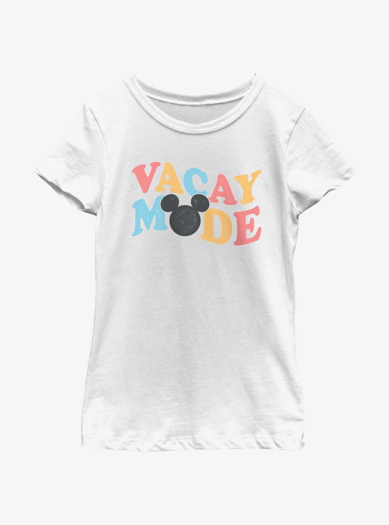 Disney Mickey Mouse Groovy Vacay Mode Youth Girls T-Shirt, WHITE, hi-res