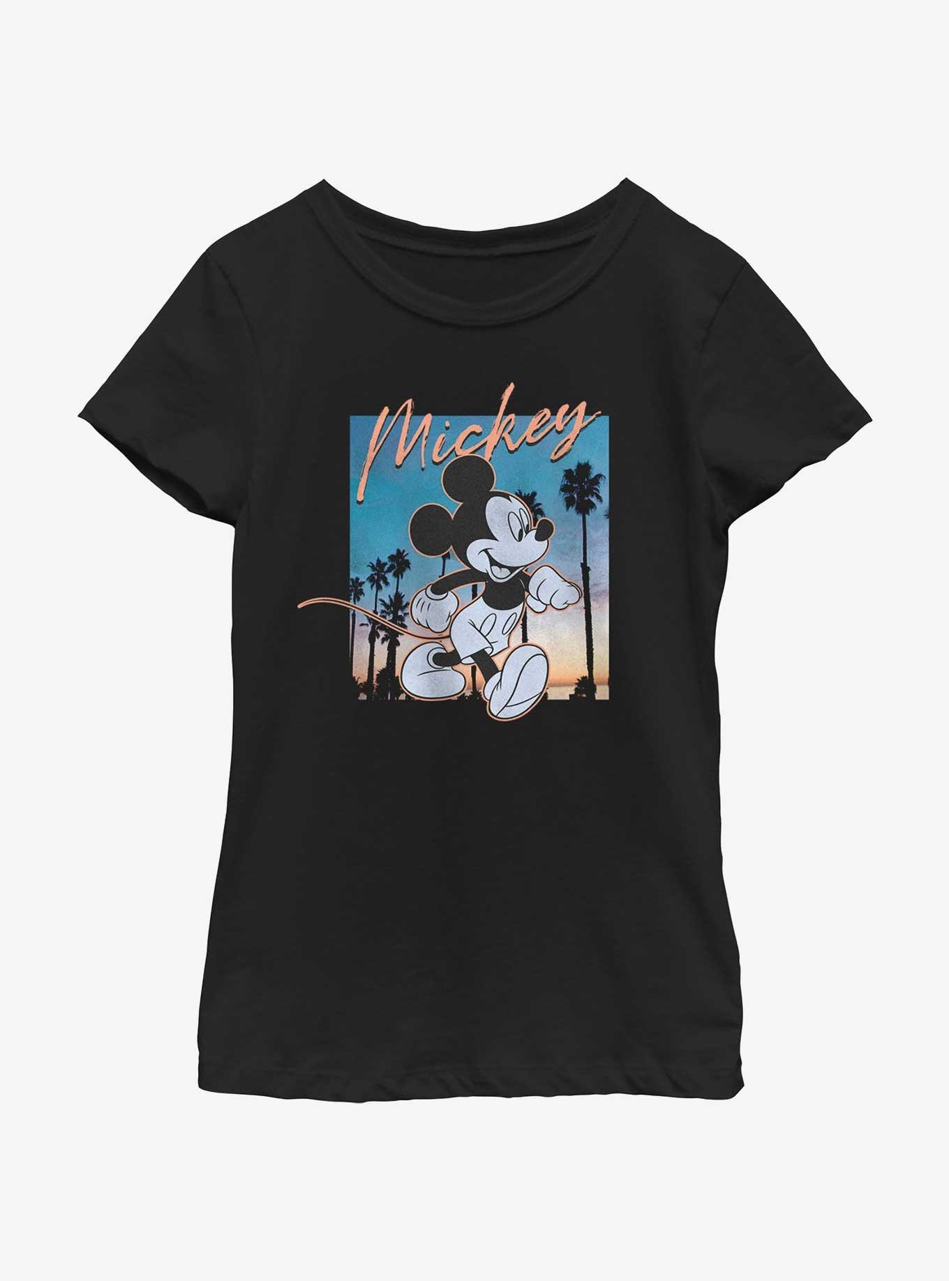 Disney Mickey Mouse Sunset Mickey Youth Girls T-Shirt, BLACK, hi-res