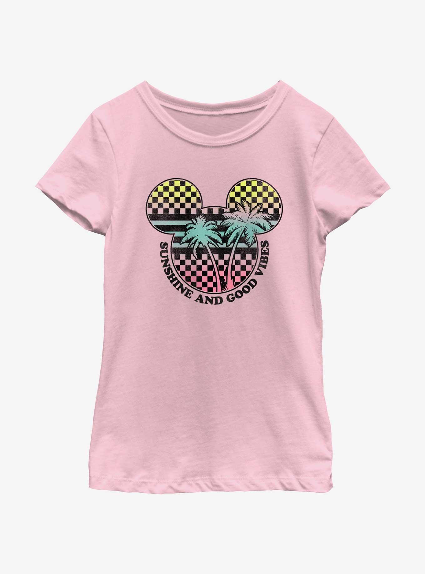 Disney Mickey Mouse Sunshine Good Vibes Youth Girls T-Shirt, PINK, hi-res