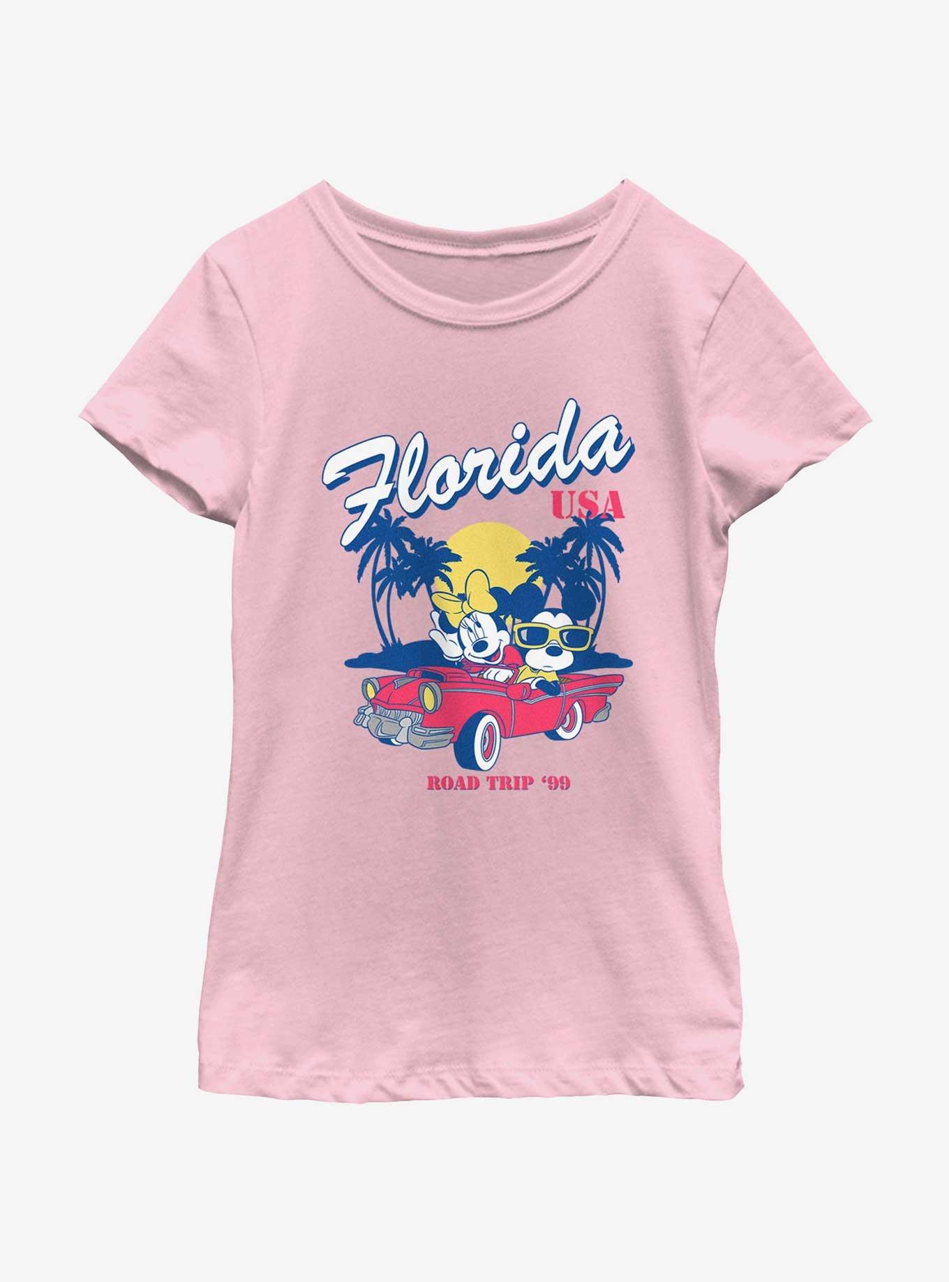 Disney Mickey Mouse Mickey Minnie Road Trip Youth Girls T-Shirt, PINK, hi-res