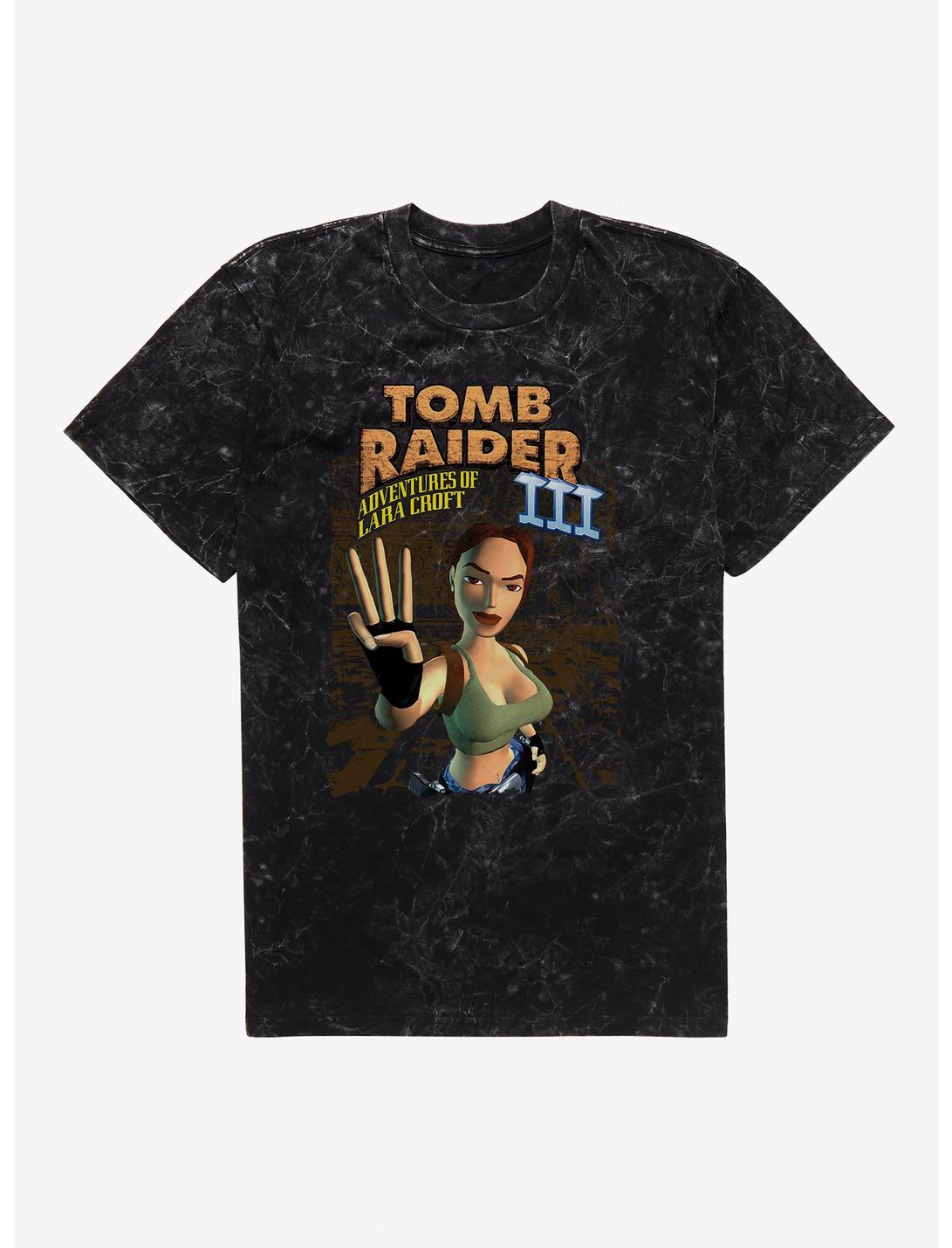 Tomb Raider III Third Adventure Mineral Wash T-Shirt, BLACK MINERAL WASH, hi-res