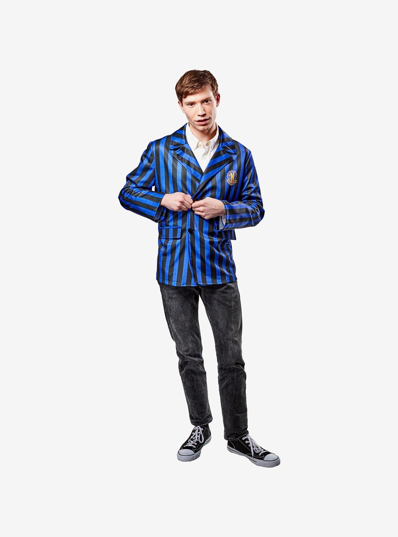 Wednesday Nevermore Academy Men's Uniform Jacket, BLUE, hi-res