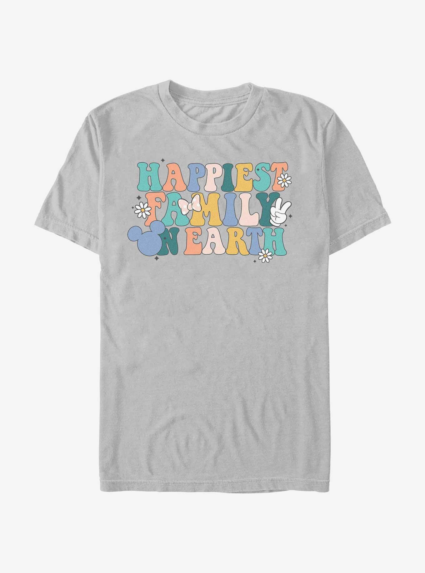 Disney Mickey Mouse Happiest Family On Earth T-Shirt, SILVER, hi-res