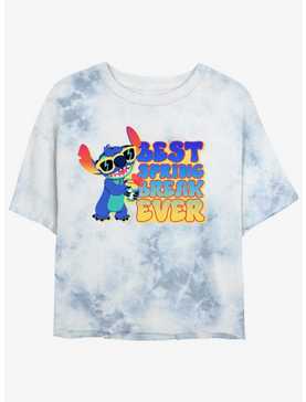 Disney Lilo & Stitch Best Spring Break Ever Womens Tie-Dye Crop T-Shirt, , hi-res
