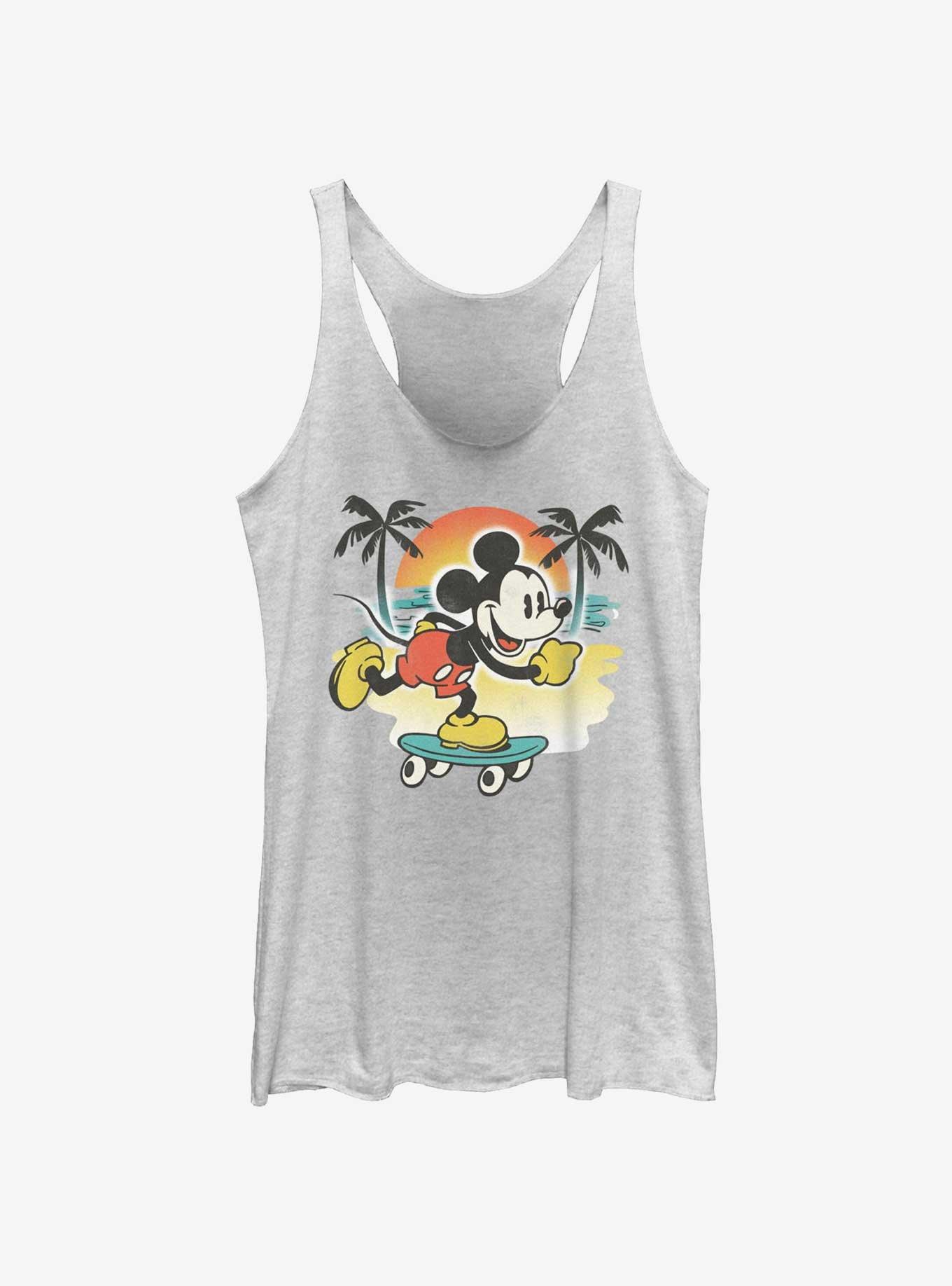 Disney Mickey Mouse Cali Sun Mickey Womens Tank Top, WHITE HTR, hi-res