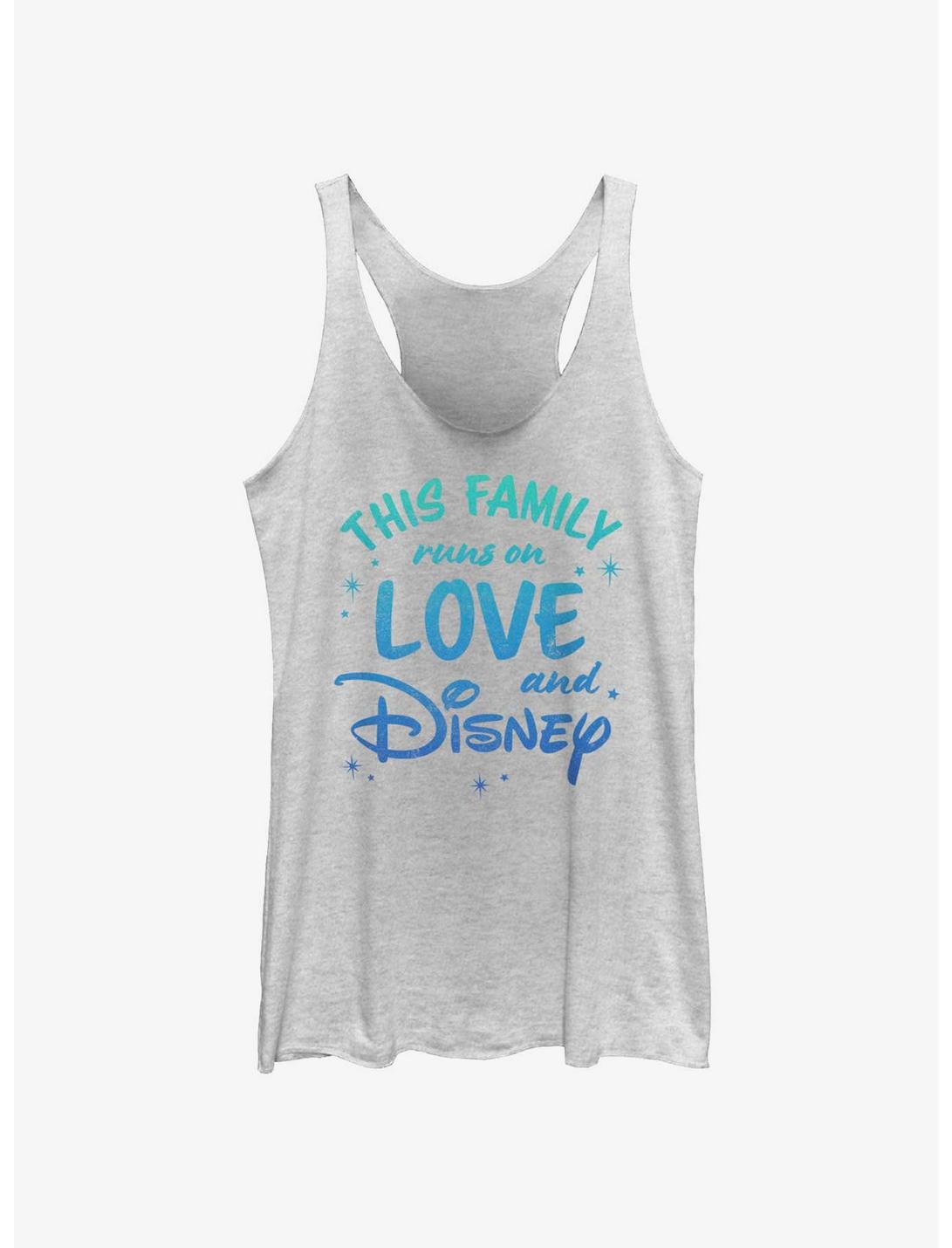 Disney This Family Runs On Love and Disney Womens Tank Top, WHITE HTR, hi-res