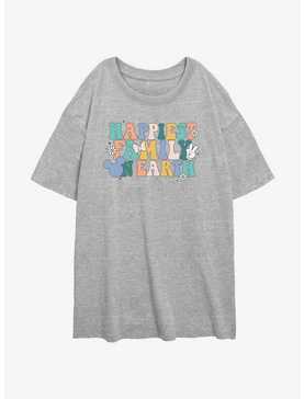 Disney Mickey Mouse Happiest Family On Earth Womens Oversized T-Shirt, , hi-res