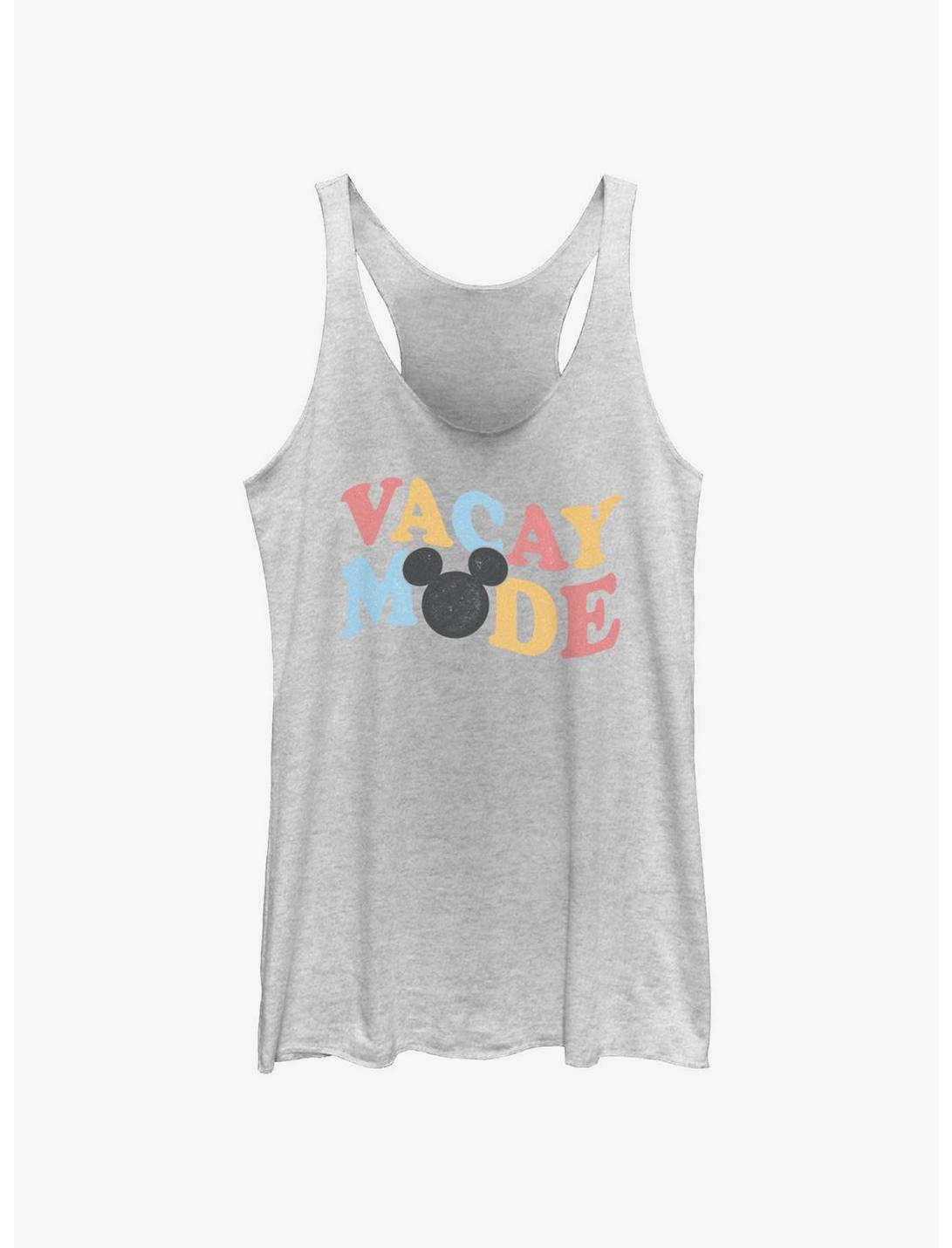 Disney Mickey Mouse Groovy Vacay Mode Womens Tank Top, WHITE HTR, hi-res