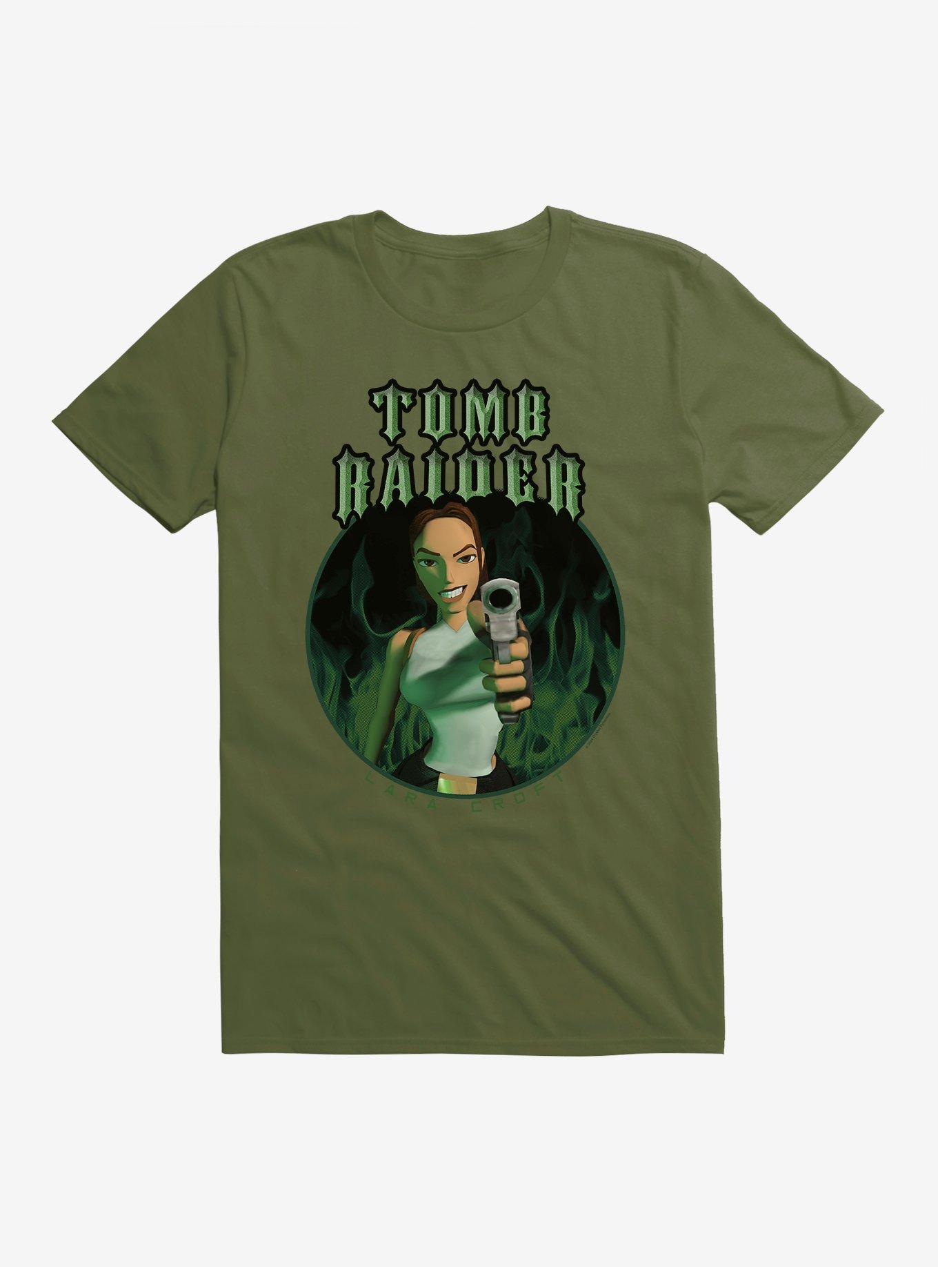 Tomb Raider Lara Croft Green Flames T-Shirt, , hi-res
