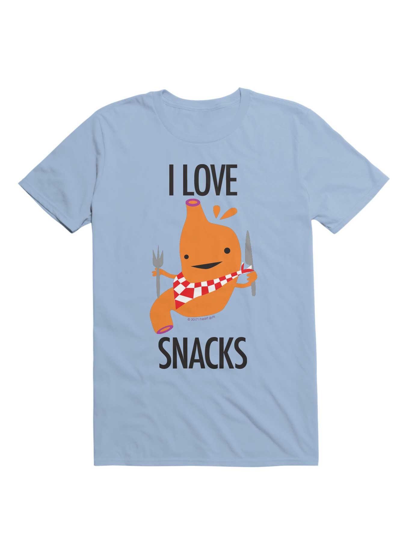 Stomach I Love Snacks T-Shirt, LIGHT BLUE, hi-res