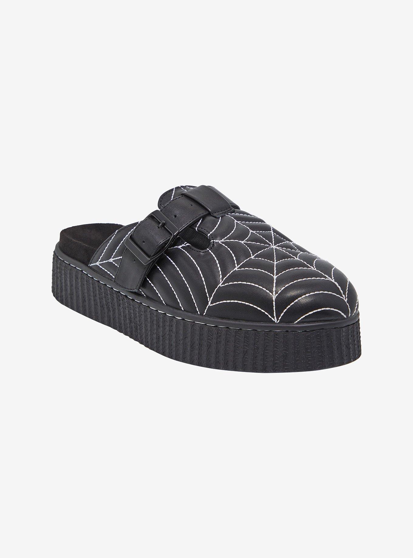 Strange Cvlt Spiderweb Glow-In-The-Dark Creeper Mules, , hi-res