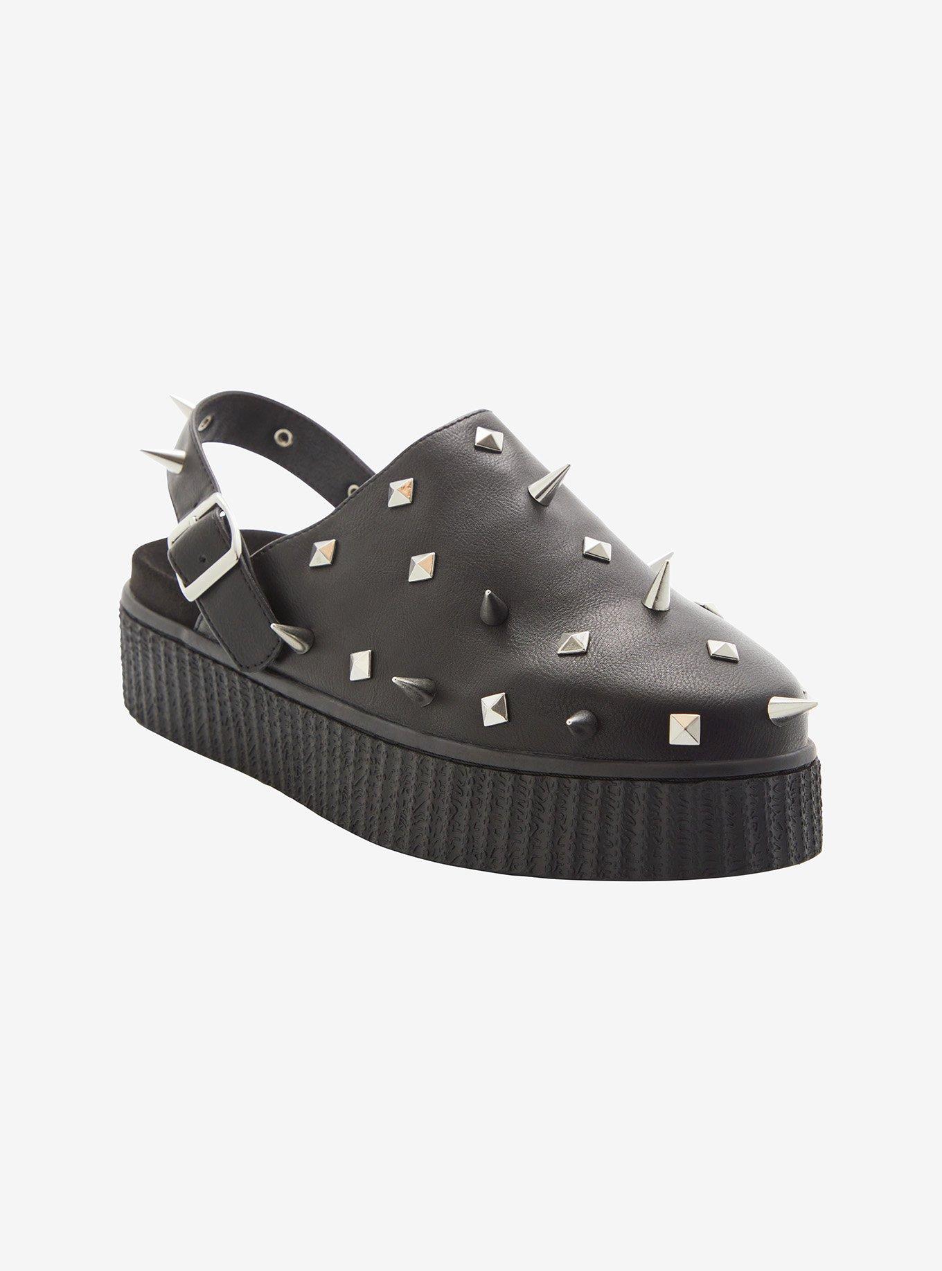 Strange Cvlt Black Grave Spike & Stud Sandals, , hi-res