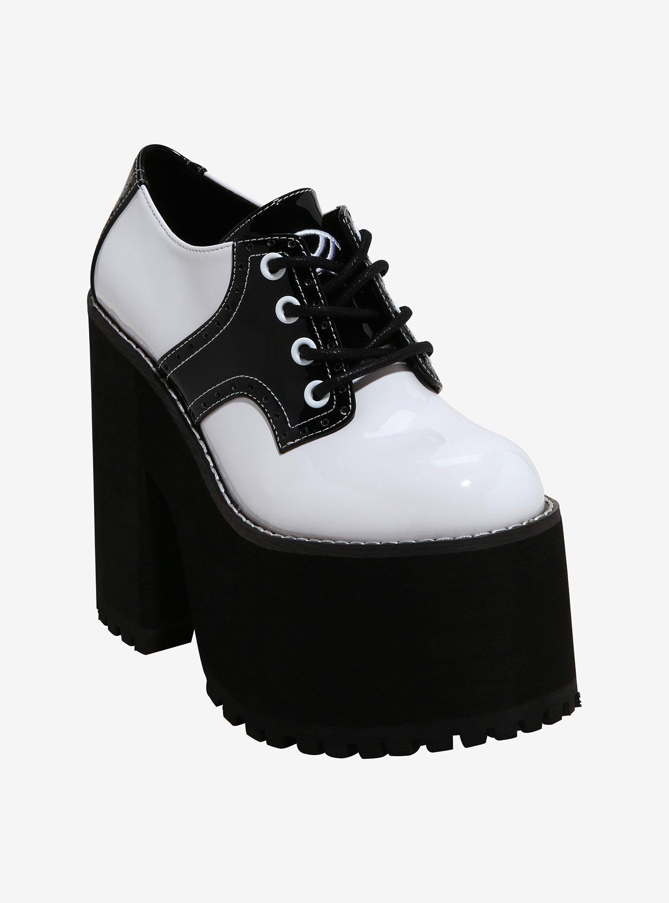 Strange Cvlt Black & White Sadie Platform Heels, , hi-res