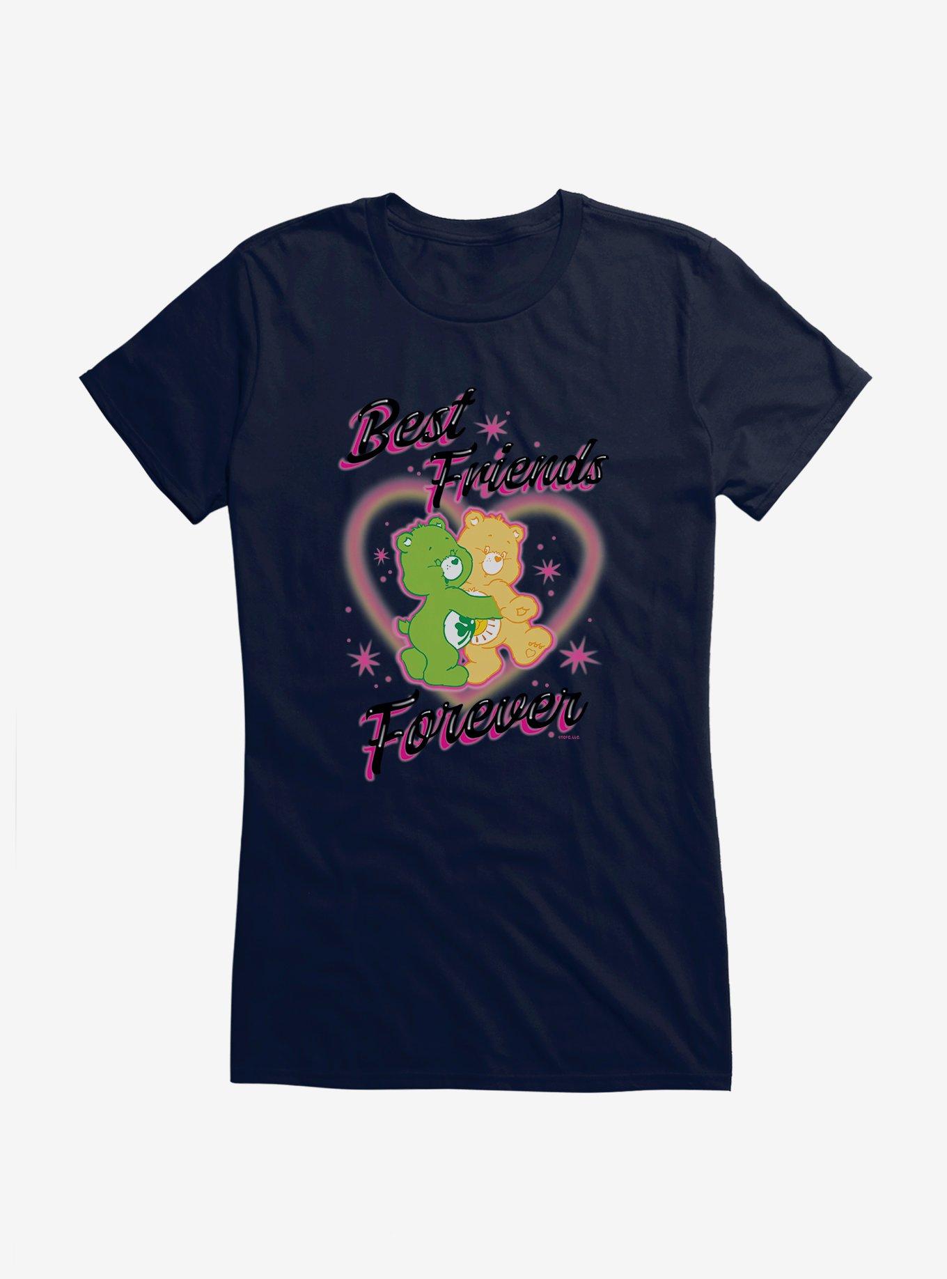 Care Bears Good Luck Bear & Funshine Bear Best Friends Forever Girls T-Shirt, NAVY, hi-res