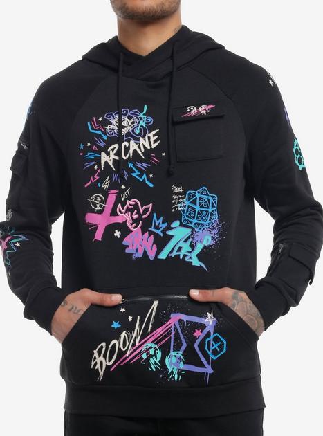 Arcane Jinx Graffiti Hoodie Hot Topic - Main Image