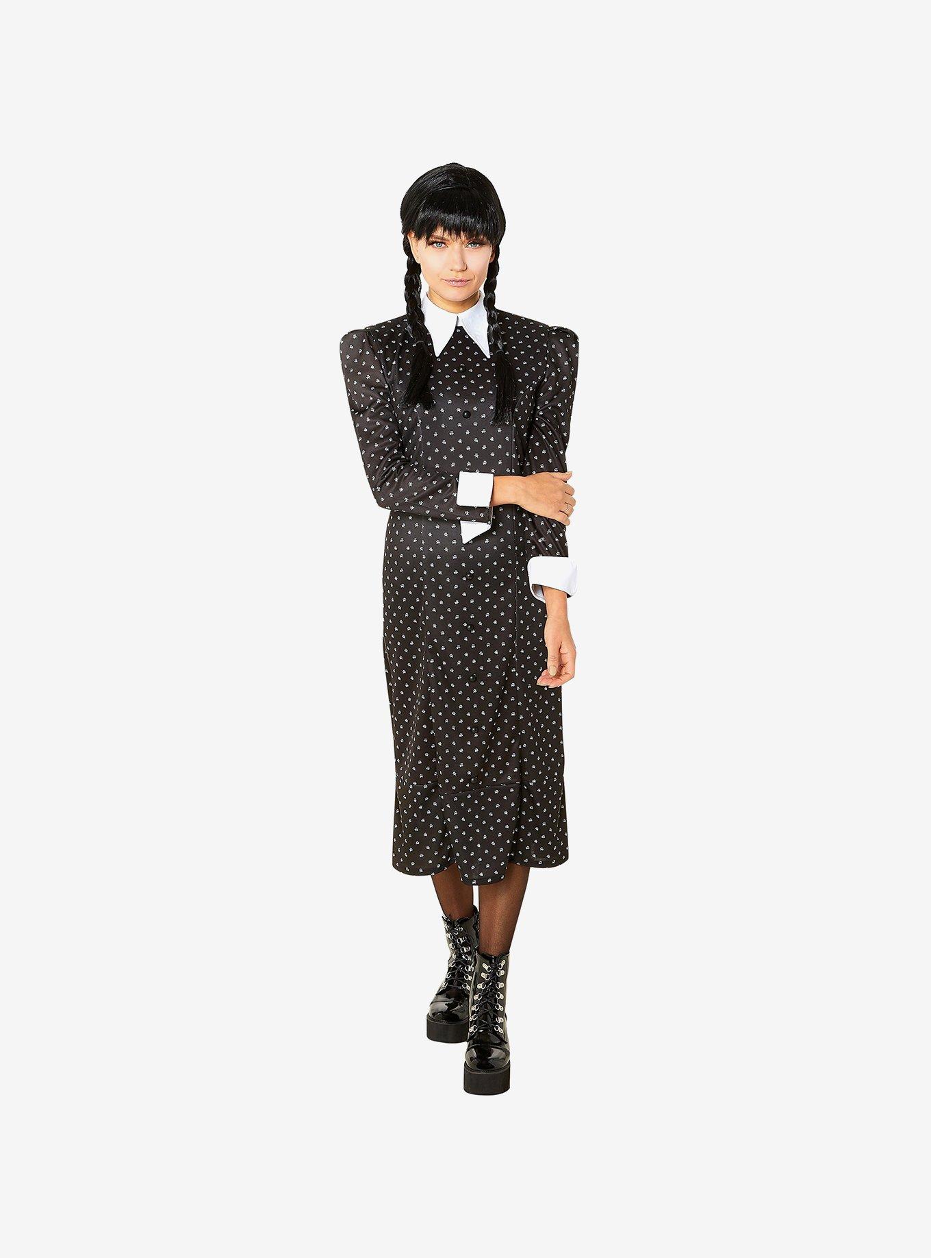 Wednesday Addams Adult Costume, BLACK, hi-res