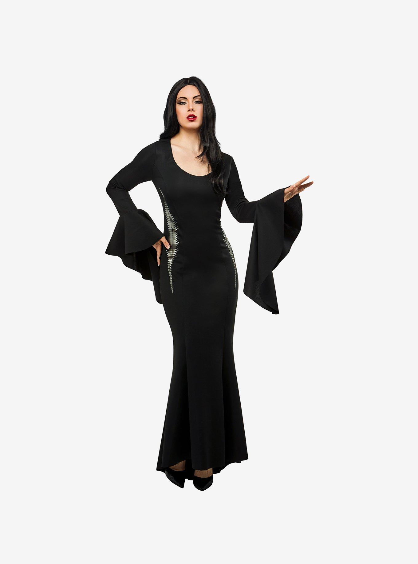 Wednesday Morticia Addams Adult Costume, BLACK, hi-res