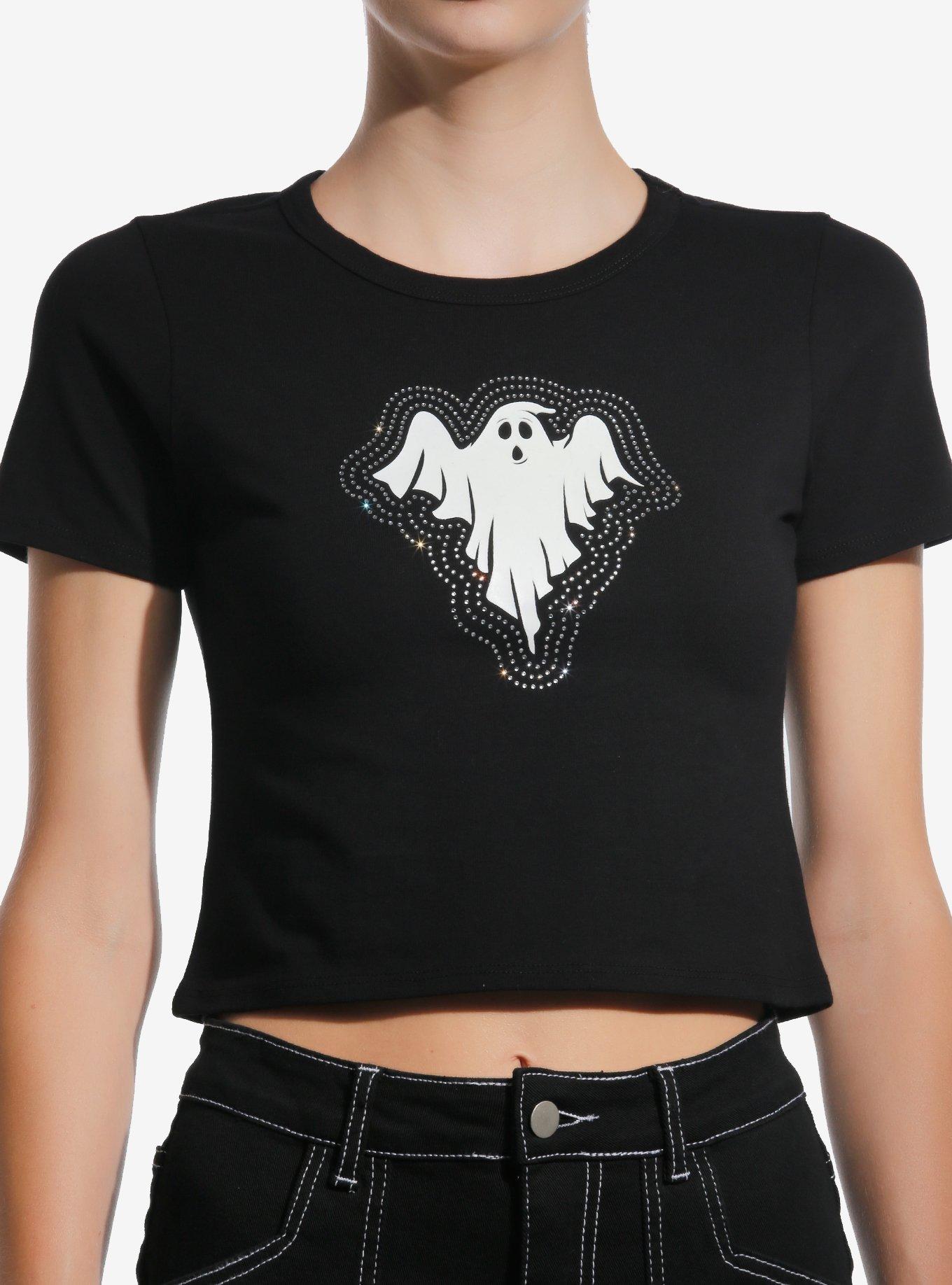 Rhinestone Glow-In-The-Dark Ghost Girls Baby T-Shirt, , hi-res