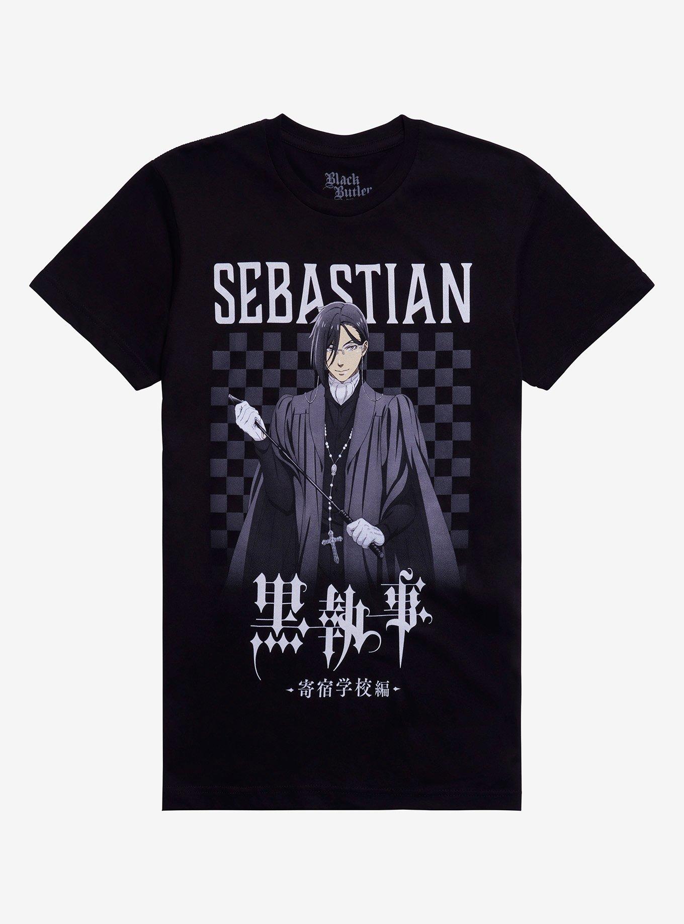 Black Butler Sebastian Checkered Girls T-Shirt, , hi-res