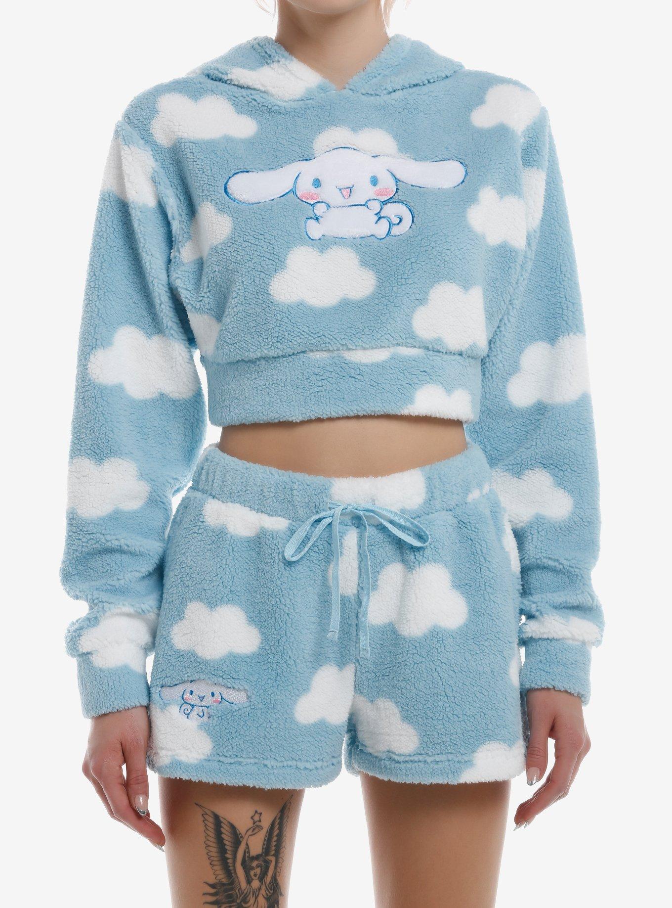 Sleeping Cinnamoroll Cloud Crop Top shops Blue Size L