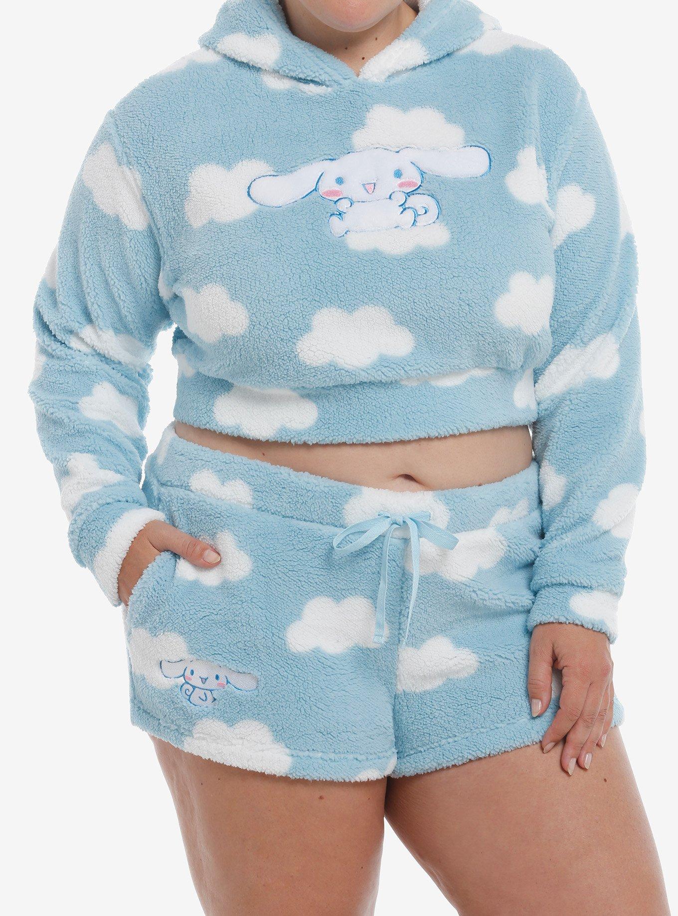 Cinnamoroll Cloud Fuzzy Girls Lounge Set Plus Size, , hi-res