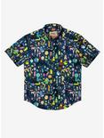 RSVLTS Adventure Time "Who's Who of OoO" Button-Up Shirt, BLUE, hi-res